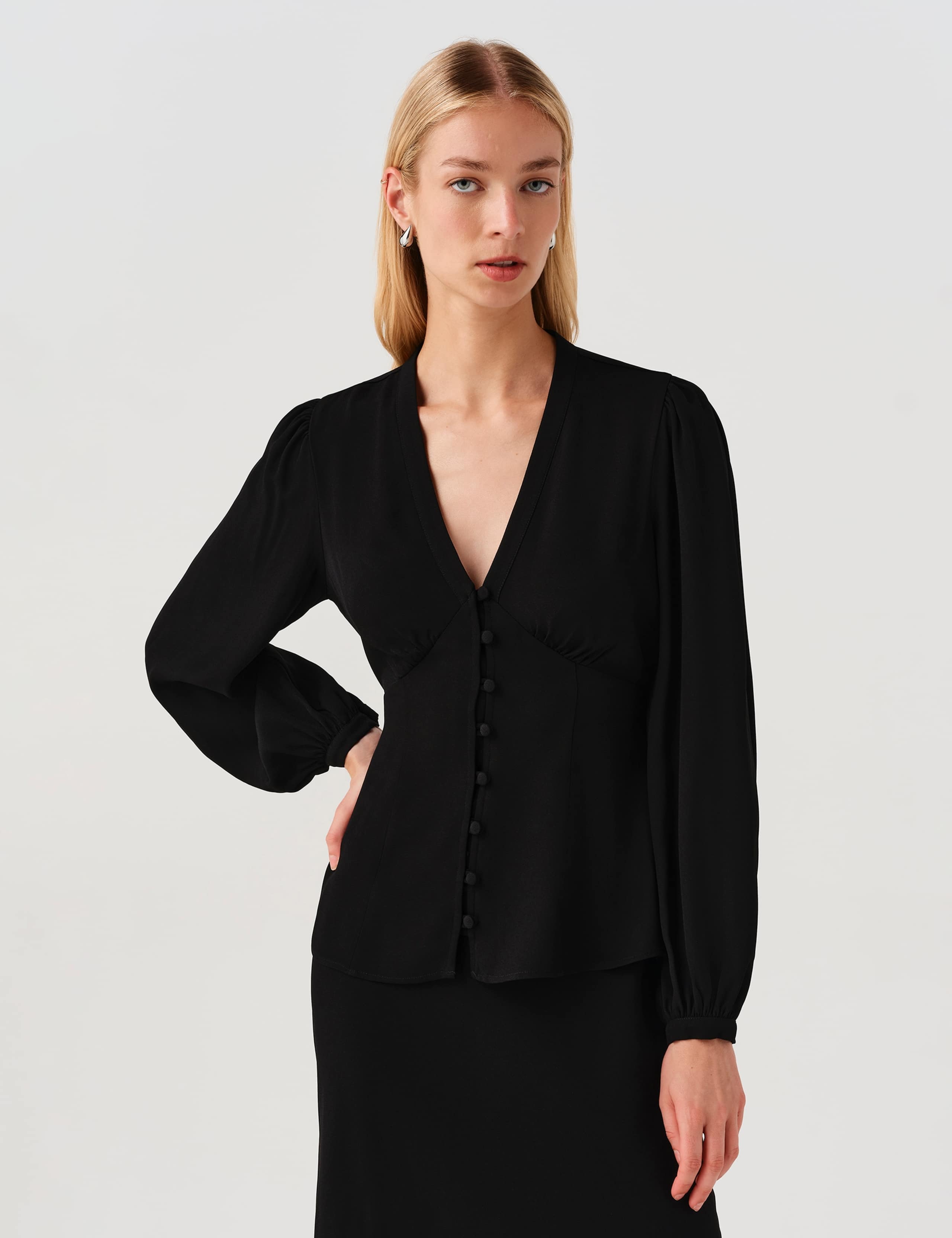 V Neck Button Through Blouse 9 of 9