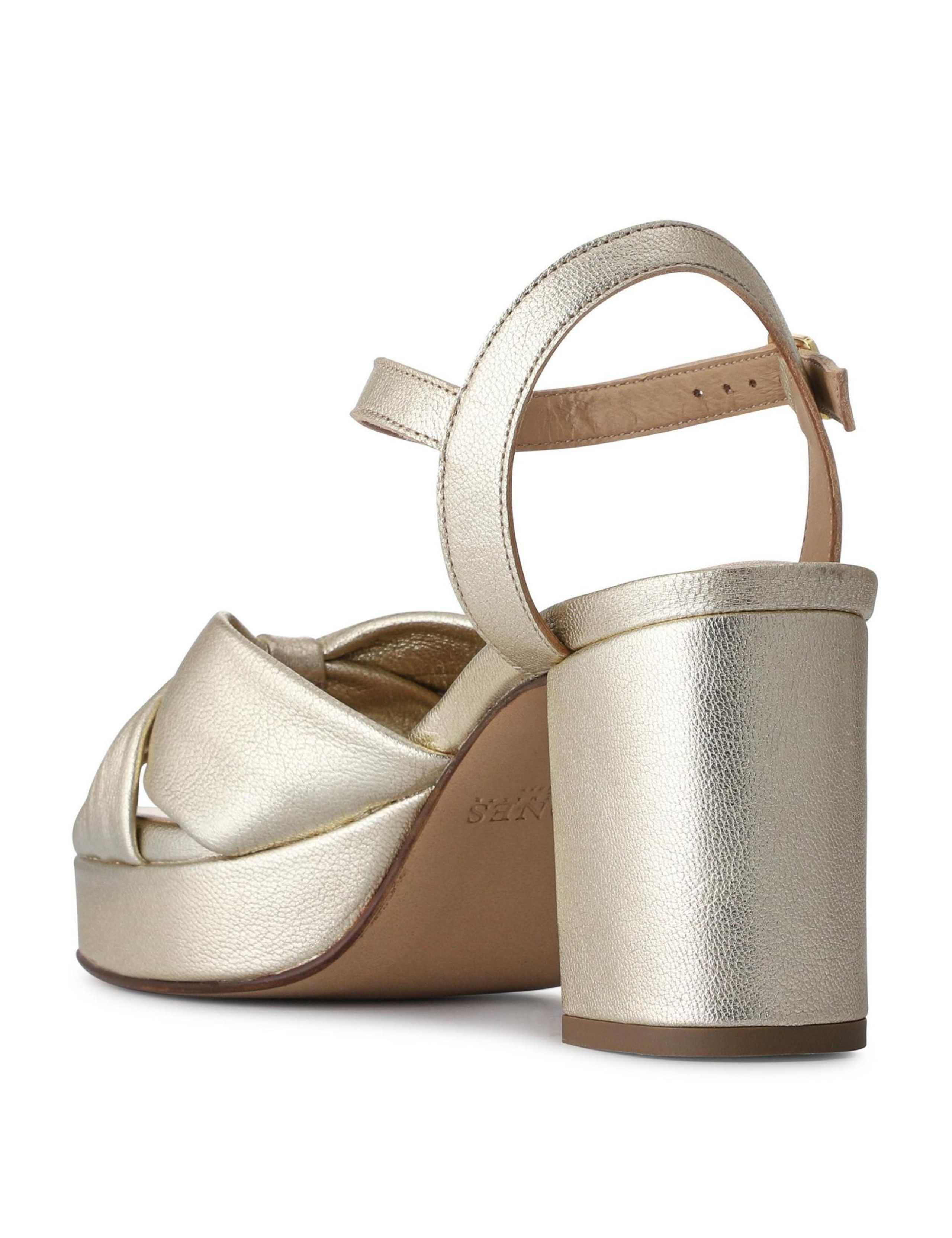 Leather Metallic Platform Block Heel Sandals 4 of 6