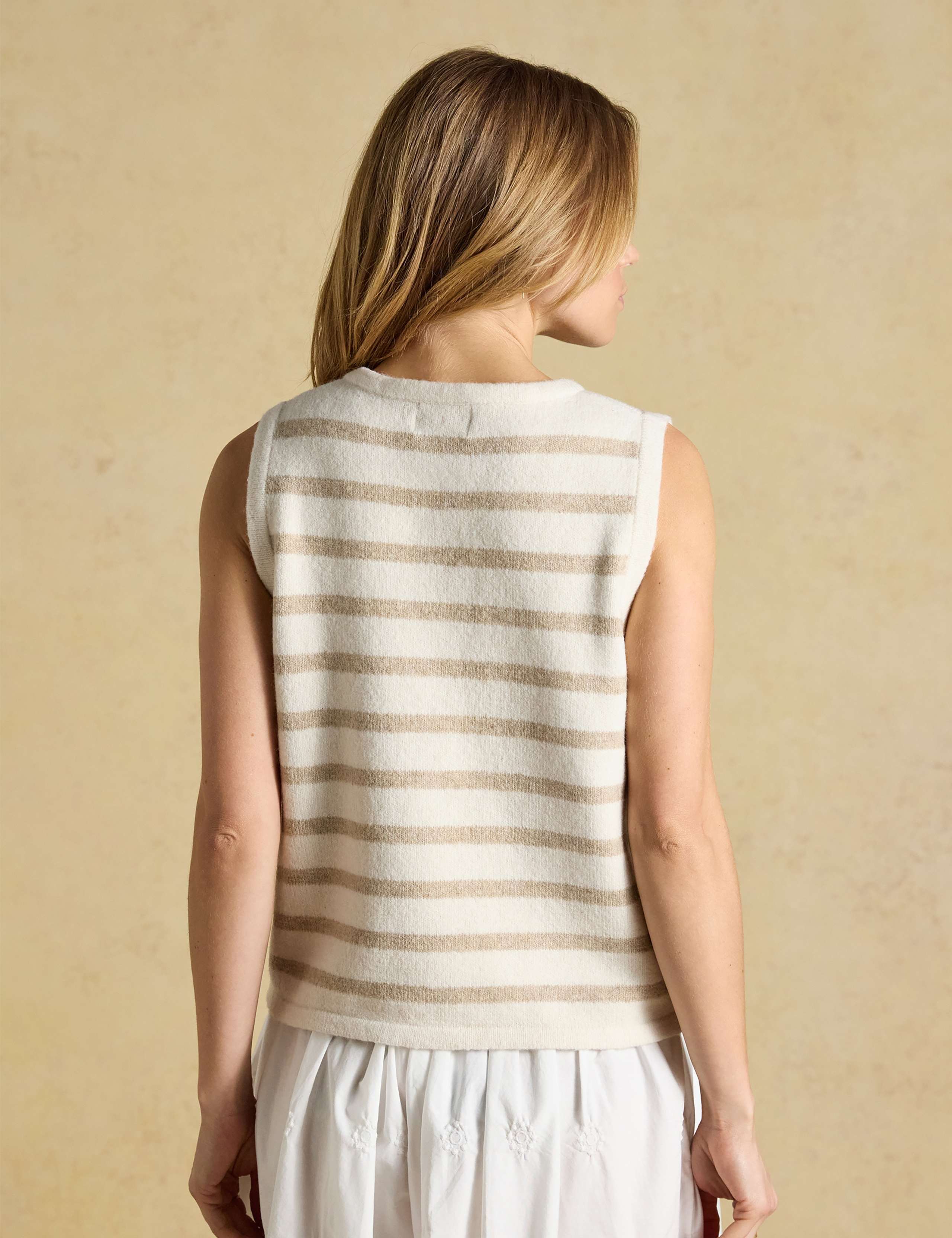 Striped Button Through Knitted Vest Waistcoat 4 of 7