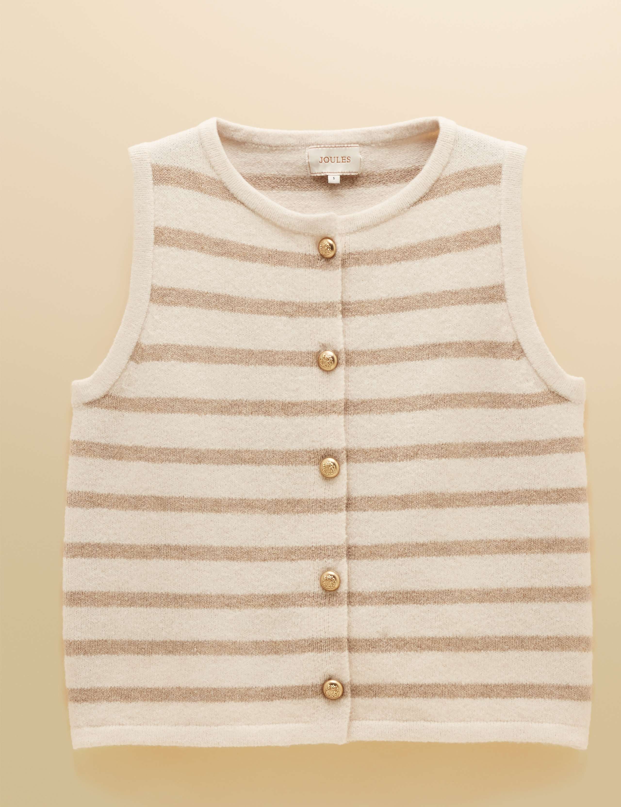 Striped Button Through Knitted Vest Waistcoat 2 of 7