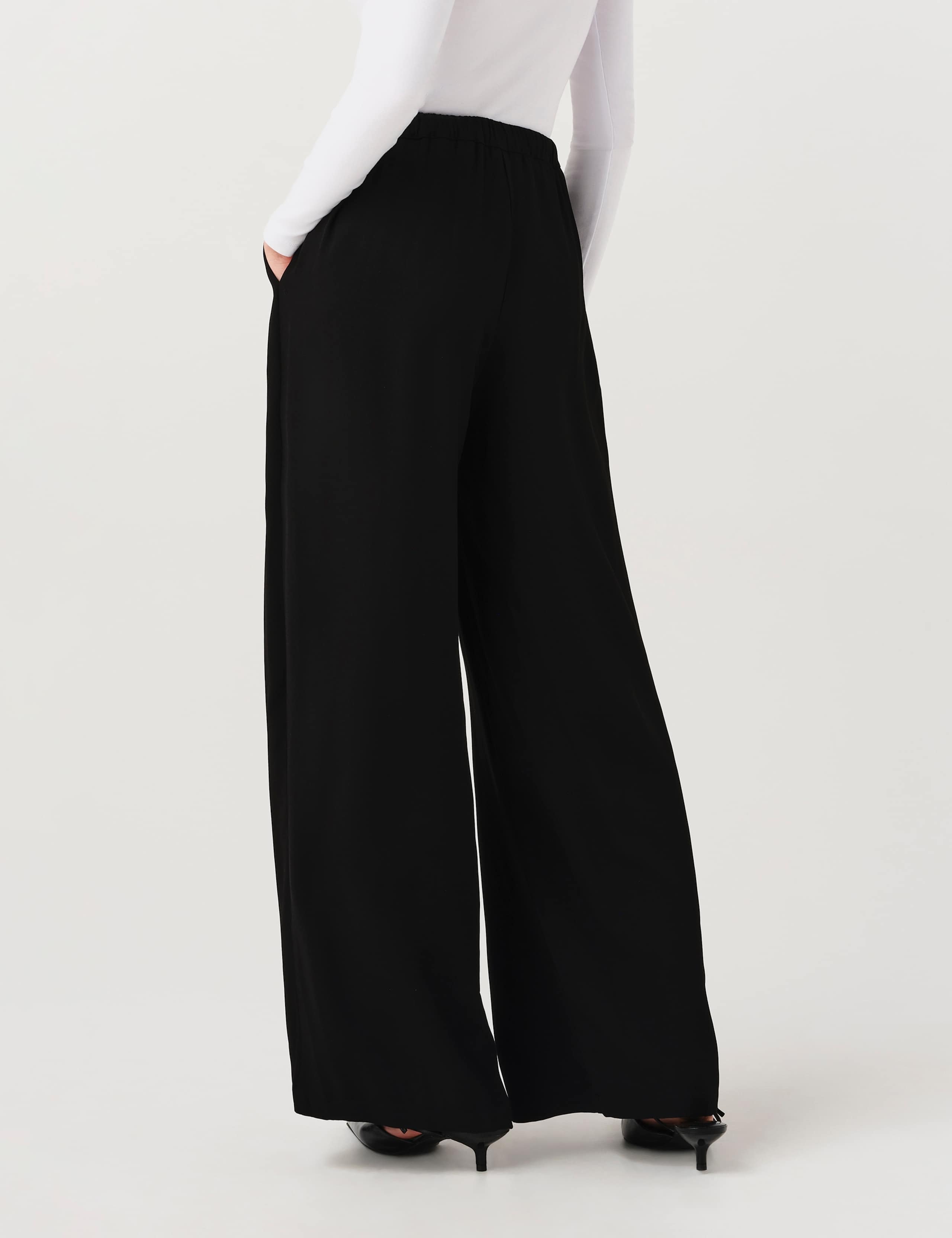 Crepe Pleat Front Wide Leg Trousers 6 of 7