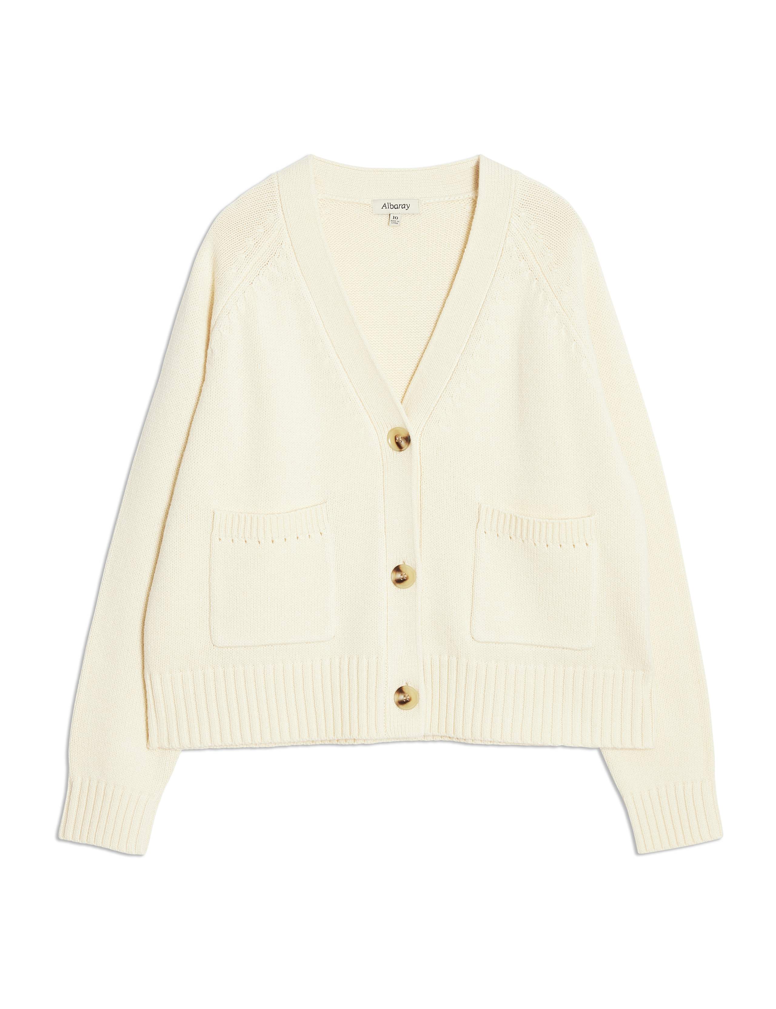 V-Neck Relaxed Cardigan with Wool 2 of 7