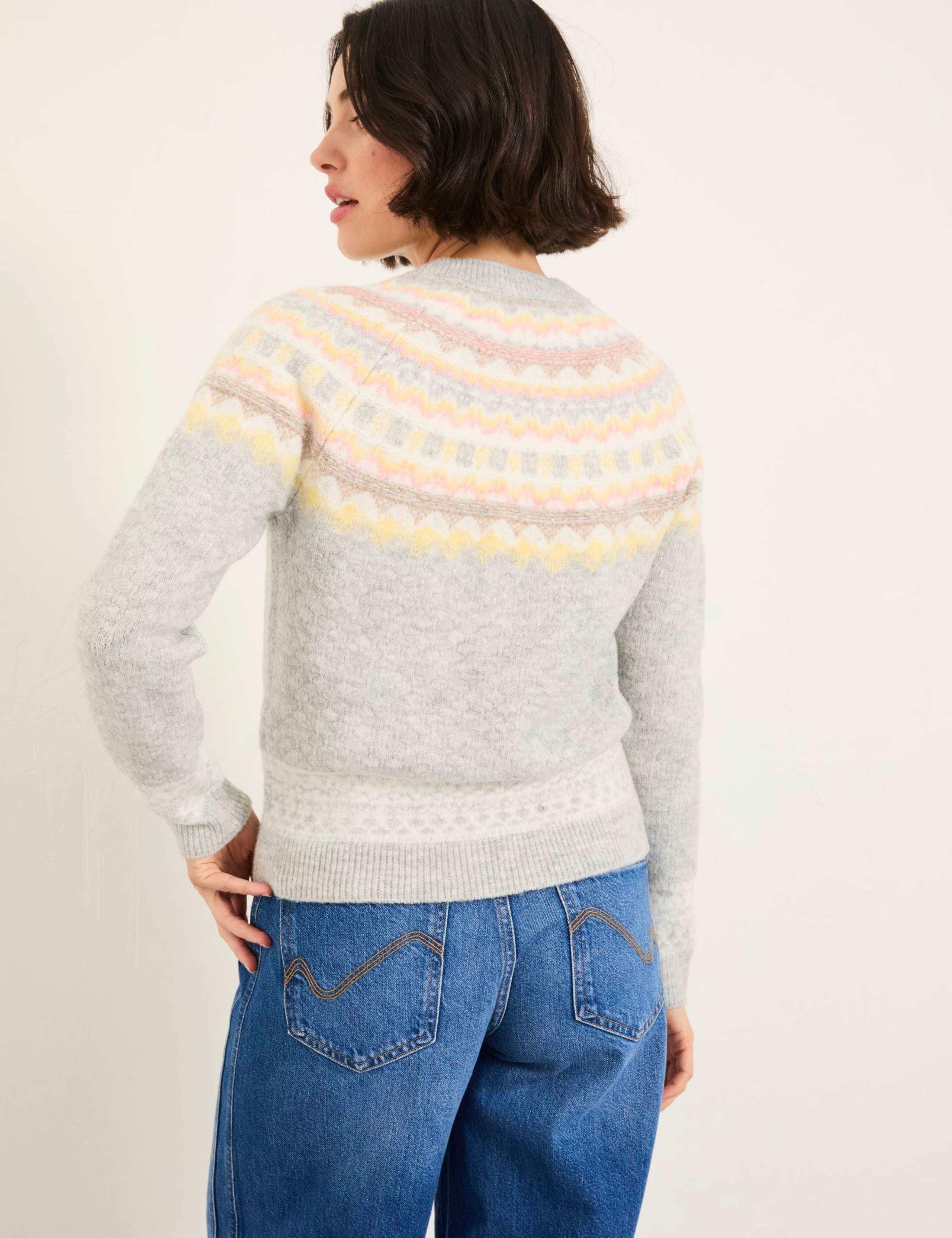 Fair Isle Crew Neck Cardigan 3 of 5