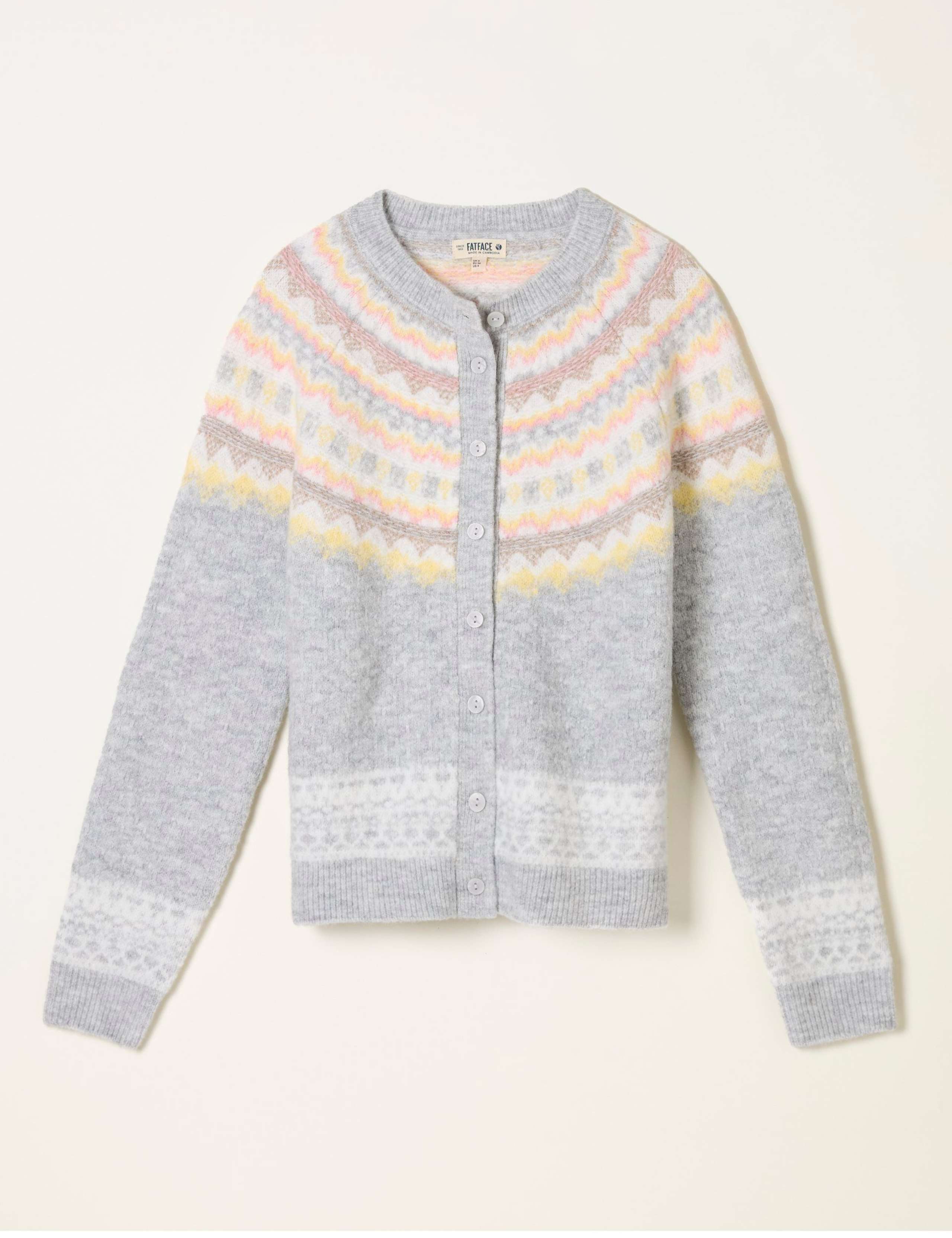 Fair Isle Crew Neck Cardigan 2 of 5