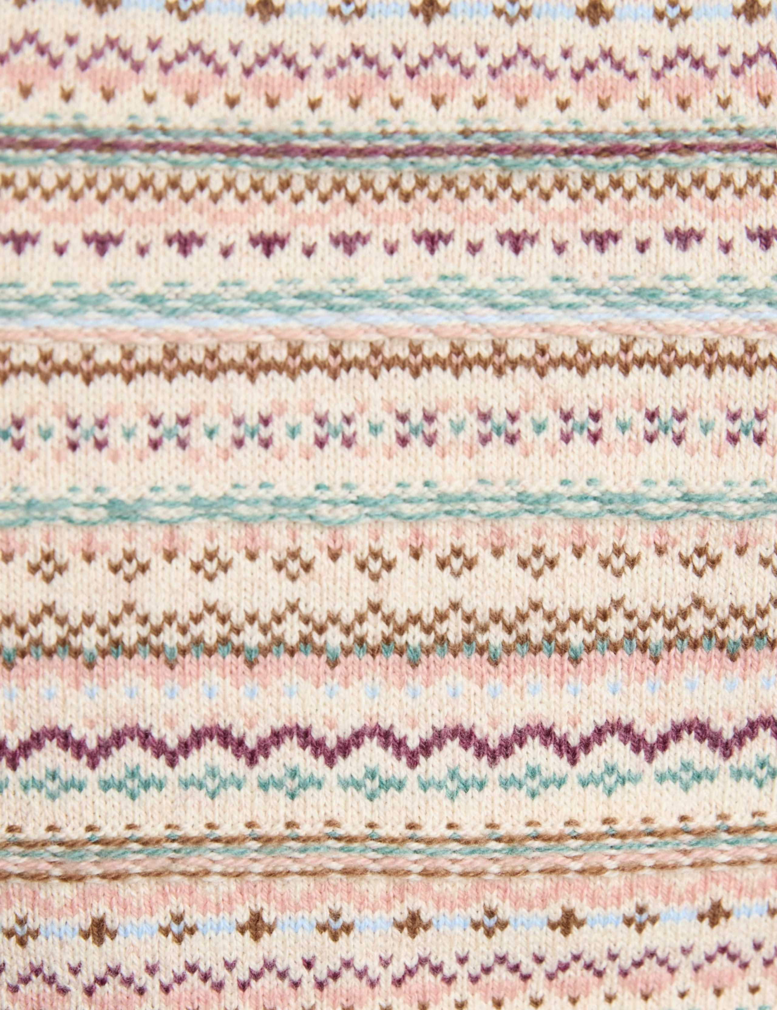 Cotton Rich Fair Isle Knitted Vest with Wool 3 of 9