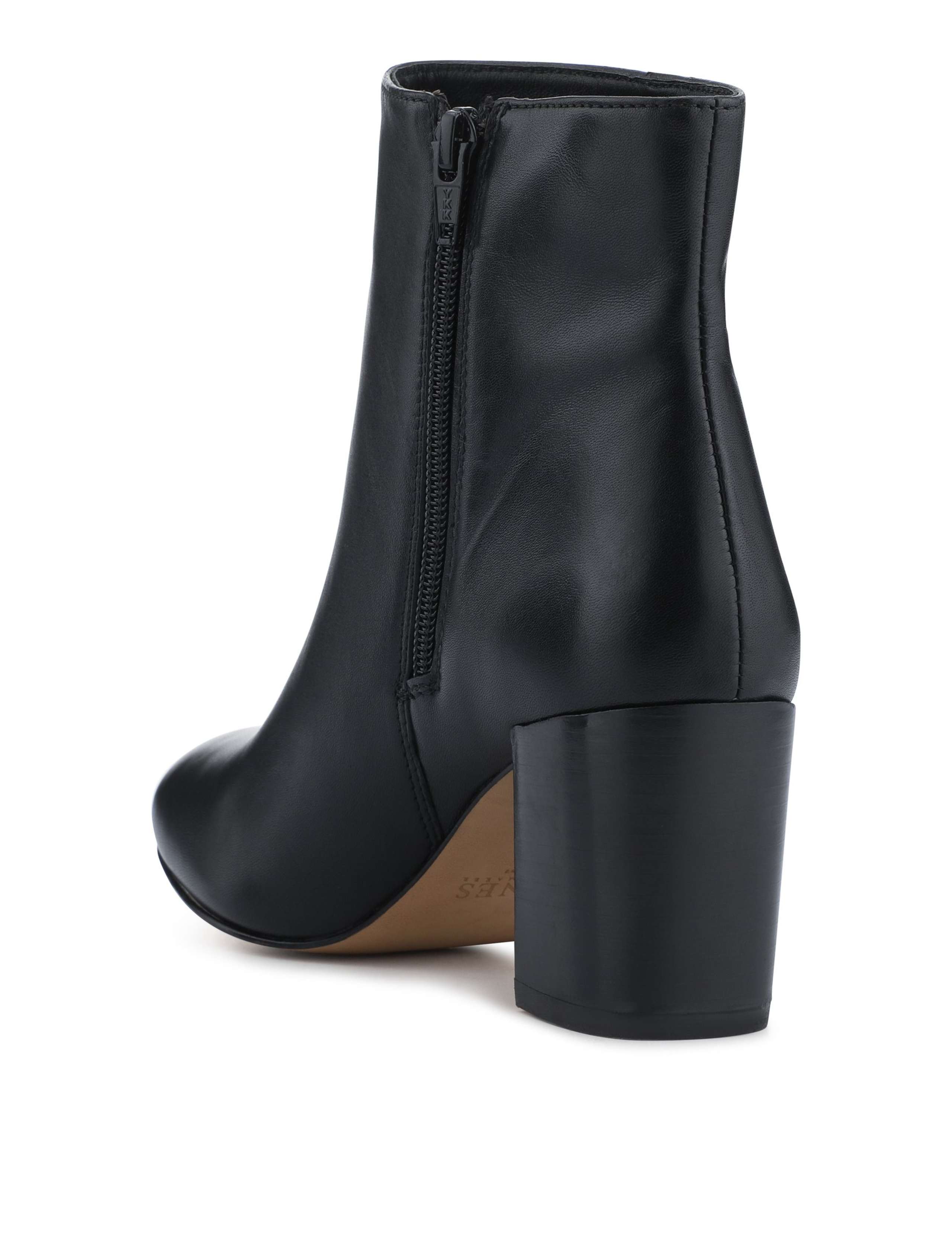Wide Fit Leather Block Heel Ankle Boots 6 of 7