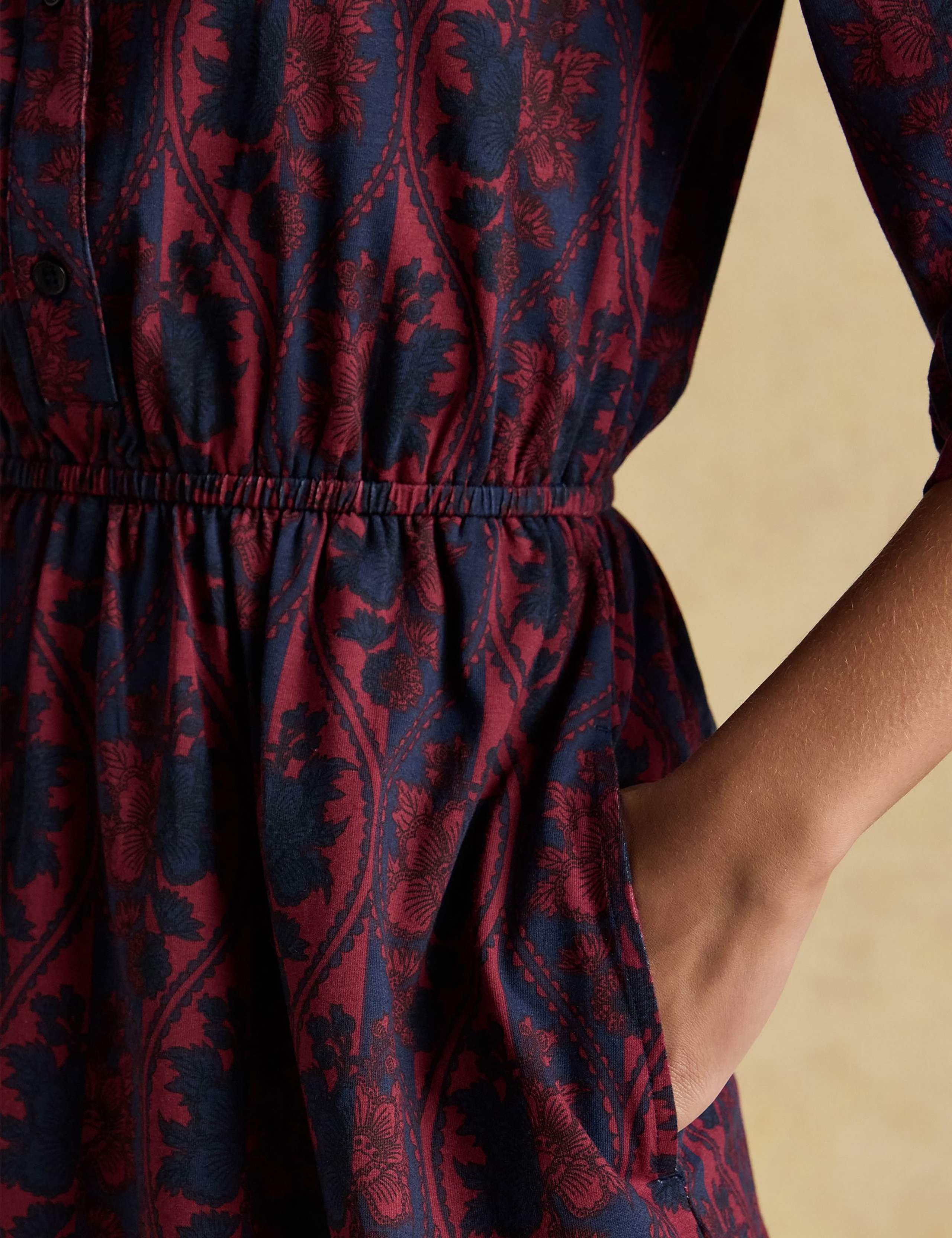 Floral Collared Midi Skater Dress 5 of 7