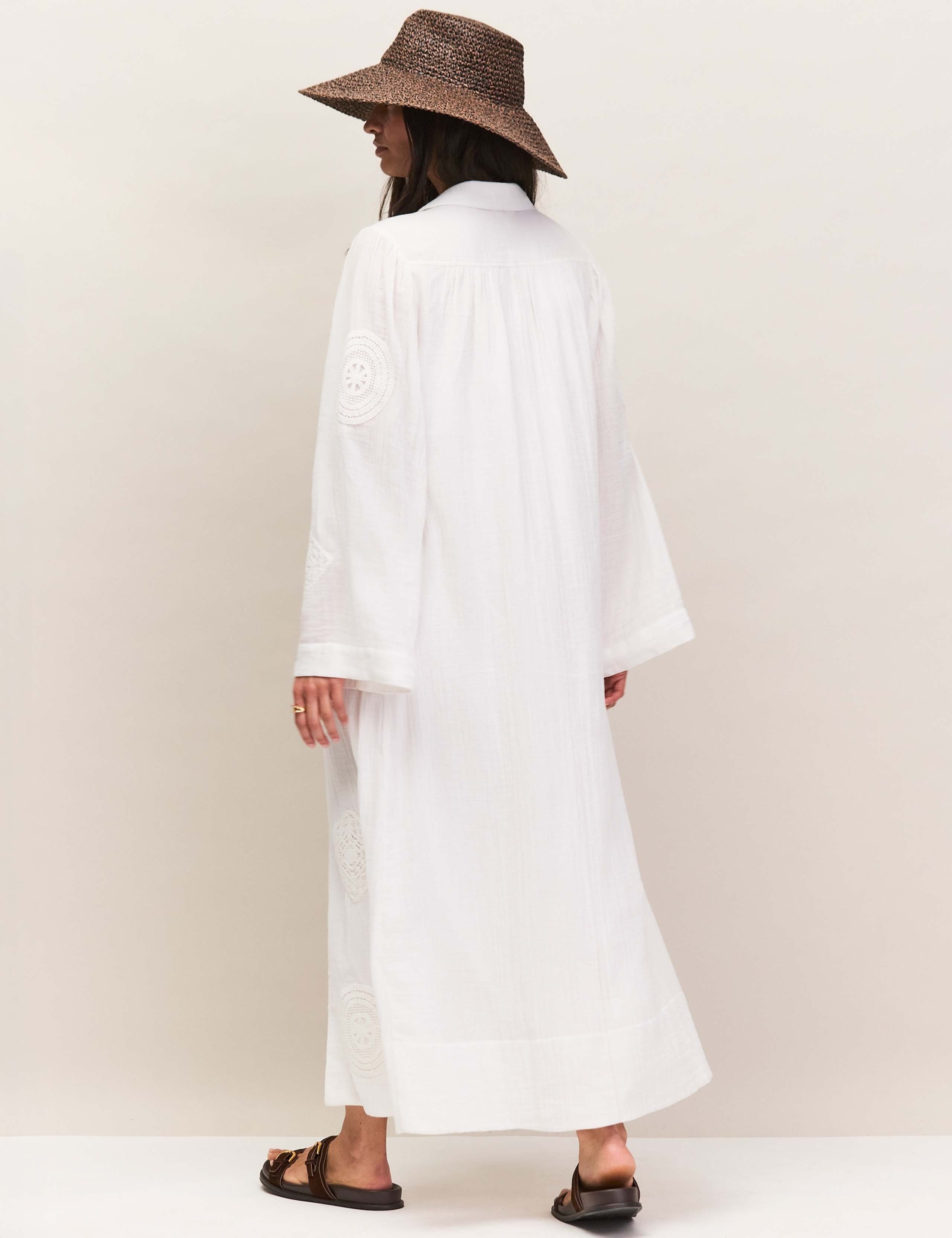 Pure Cotton Patchwork Midaxi Shirt Dress 3 of 8