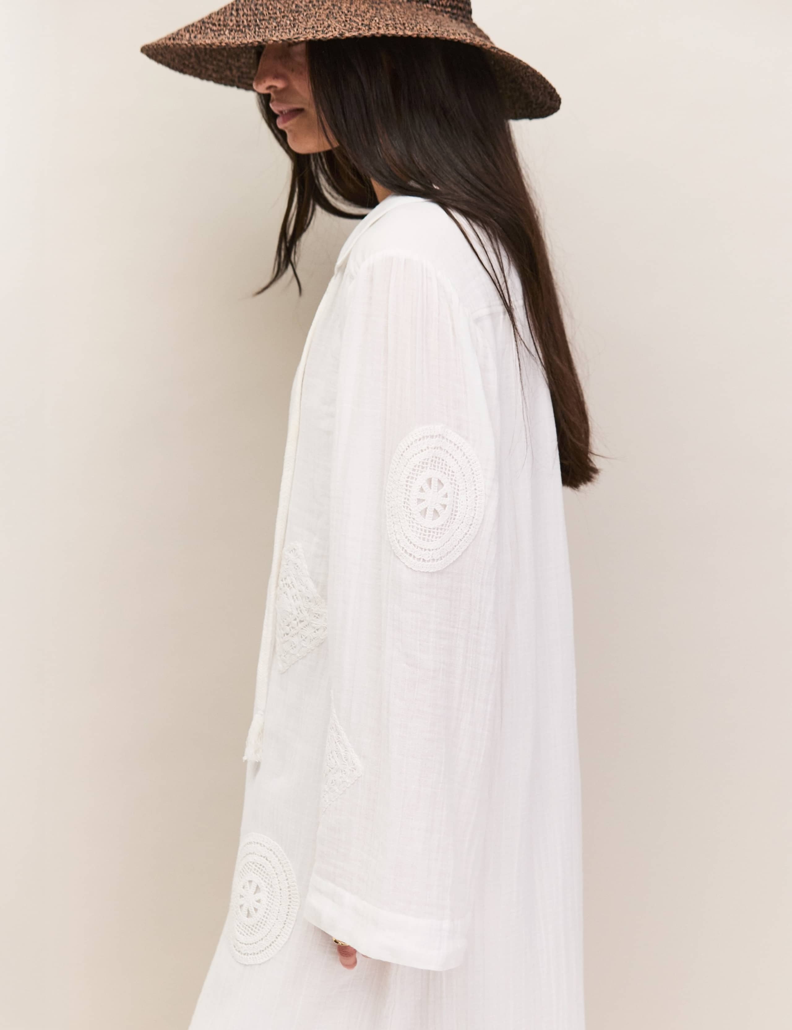 Pure Cotton Patchwork Midaxi Shirt Dress 5 of 8