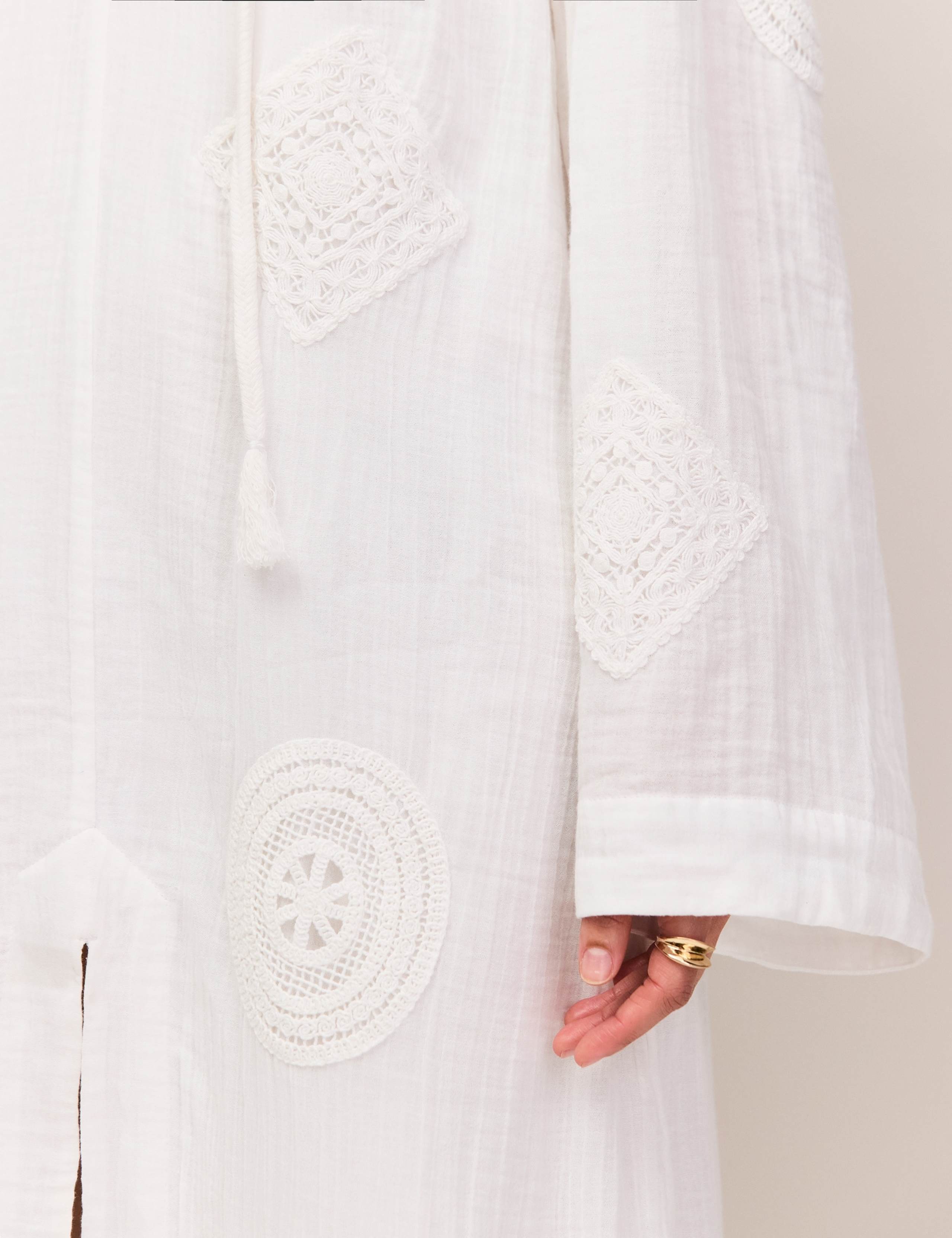 Pure Cotton Patchwork Midaxi Shirt Dress 8 of 8