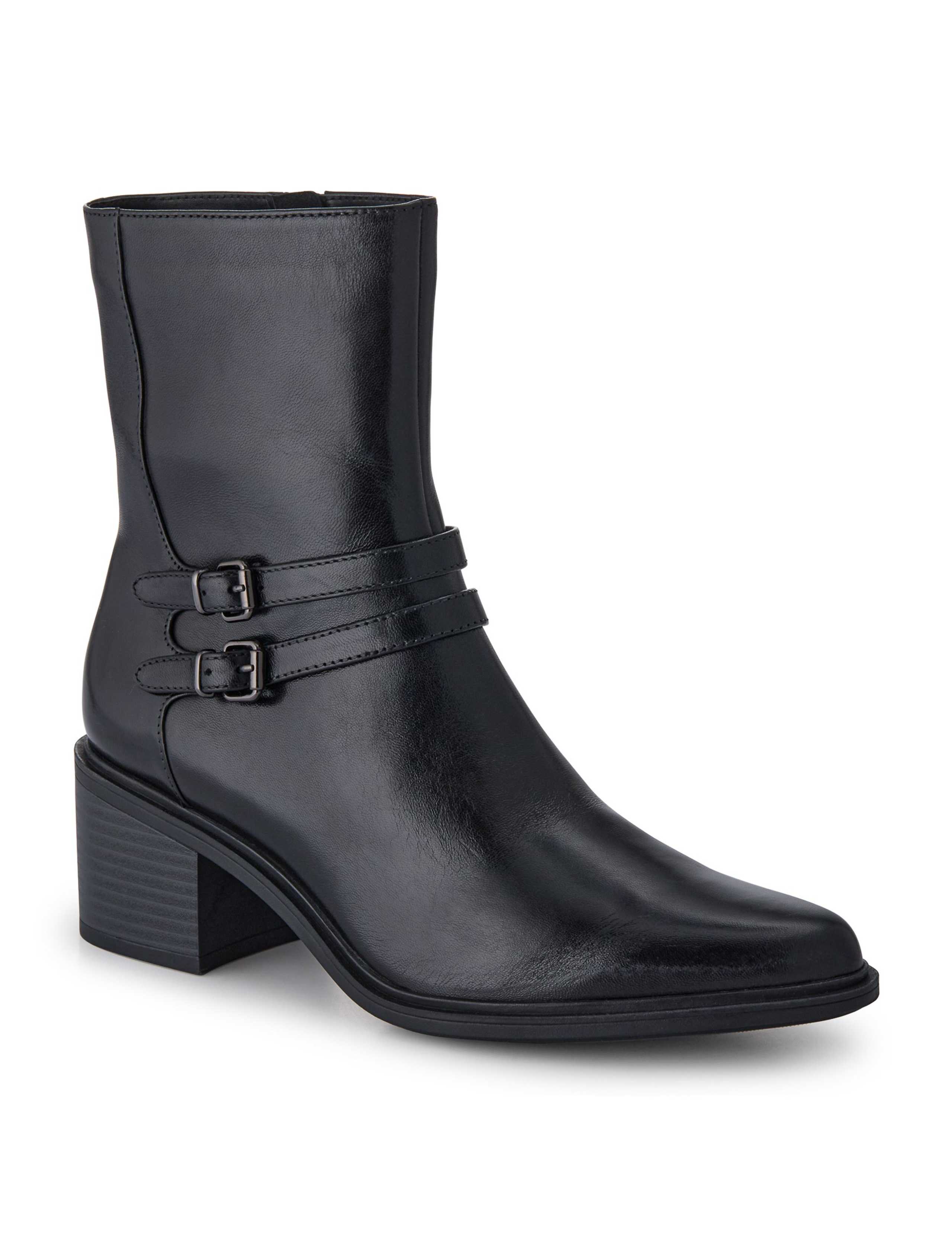Leather Block Heel Ankle Boots 4 of 5