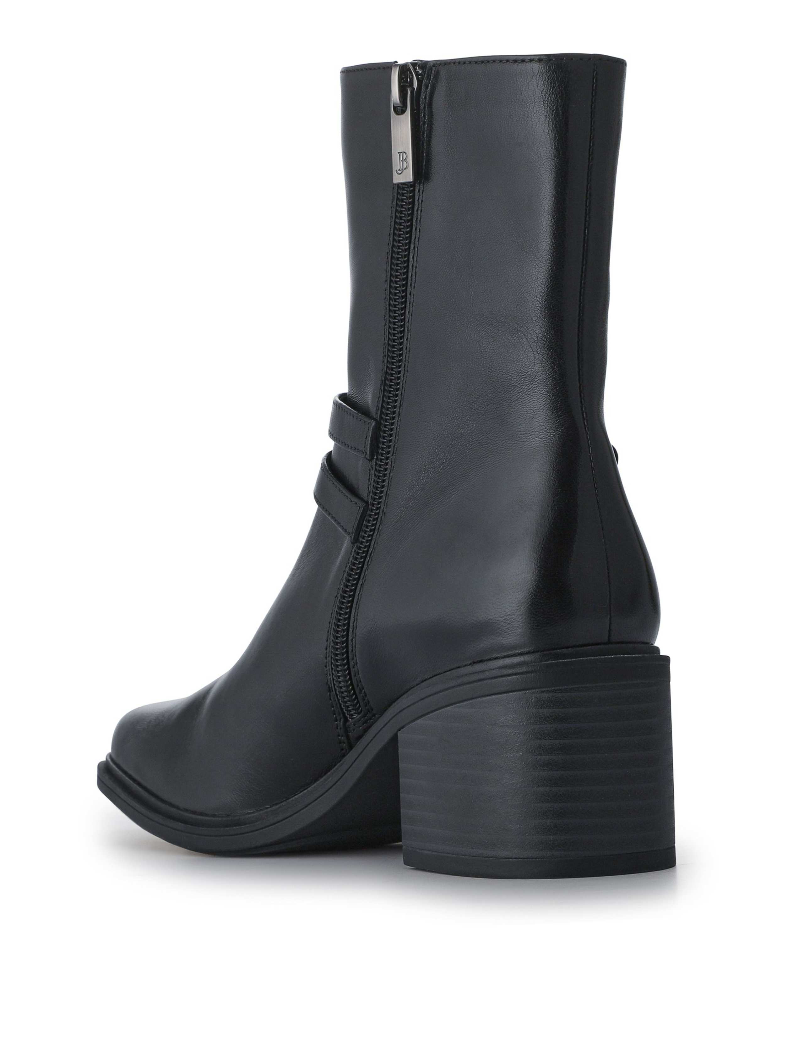 Leather Block Heel Ankle Boots 5 of 5