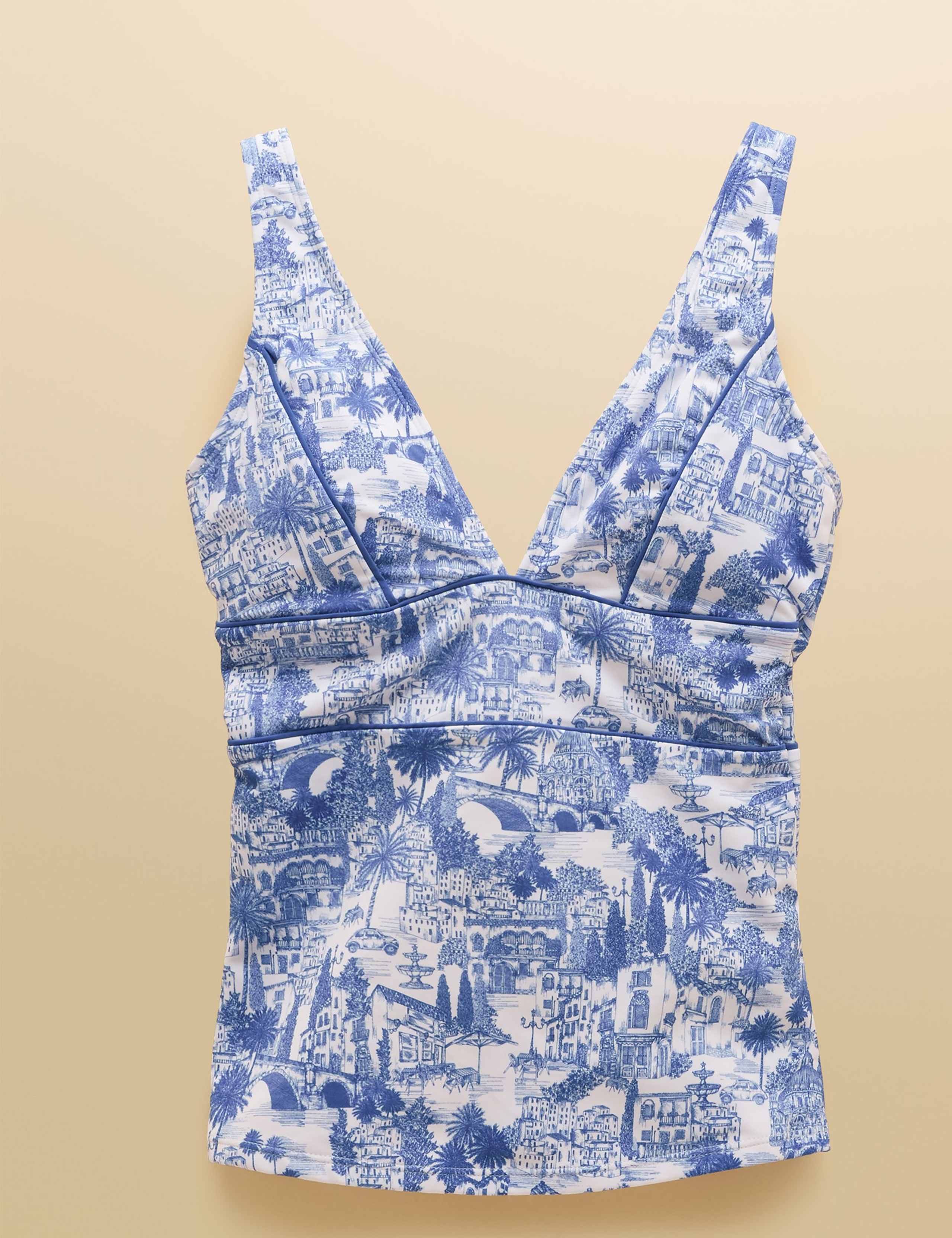 Toile Print Tankini Top 2 of 7