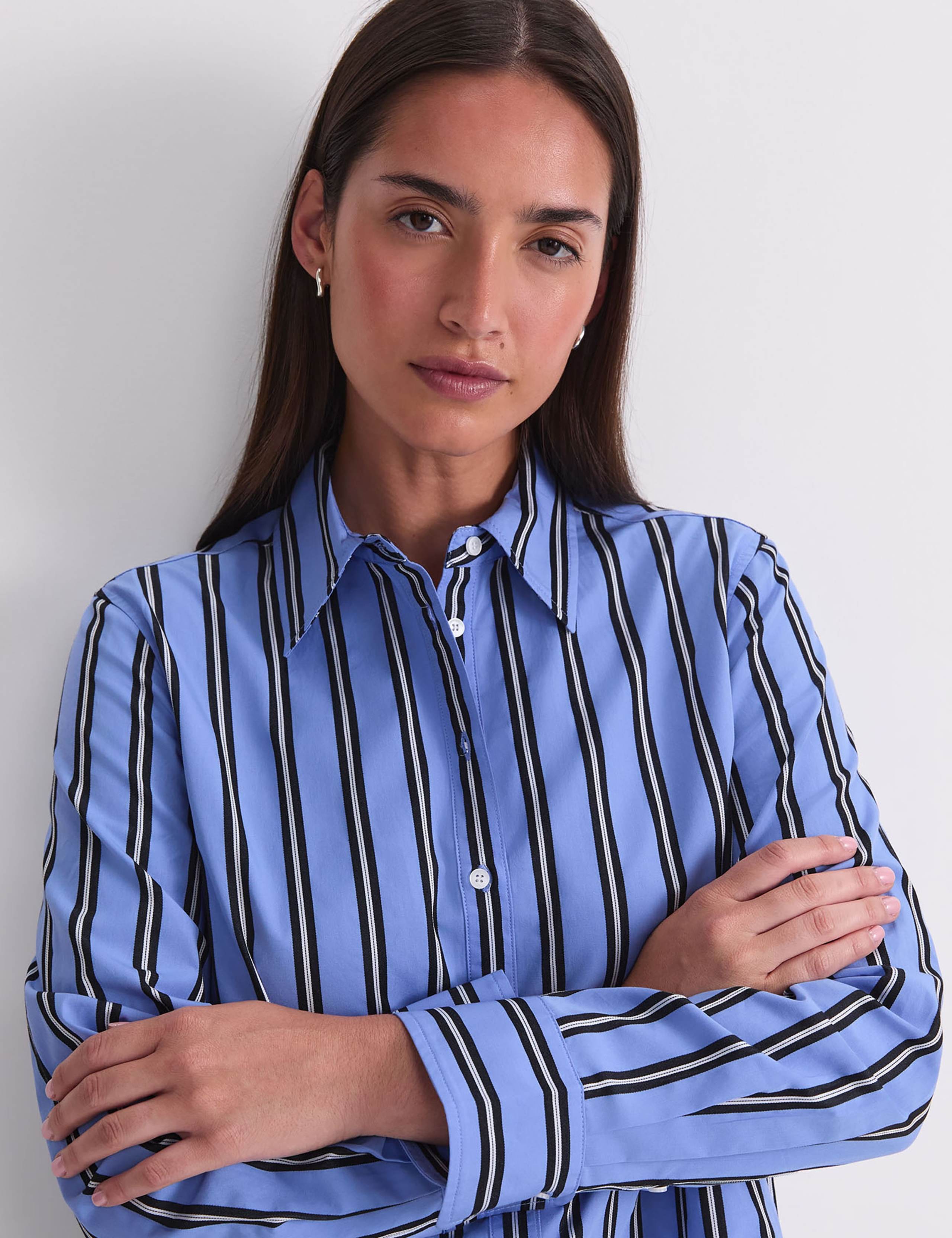 Pure Cotton Striped Collared Shirt 6 of 8