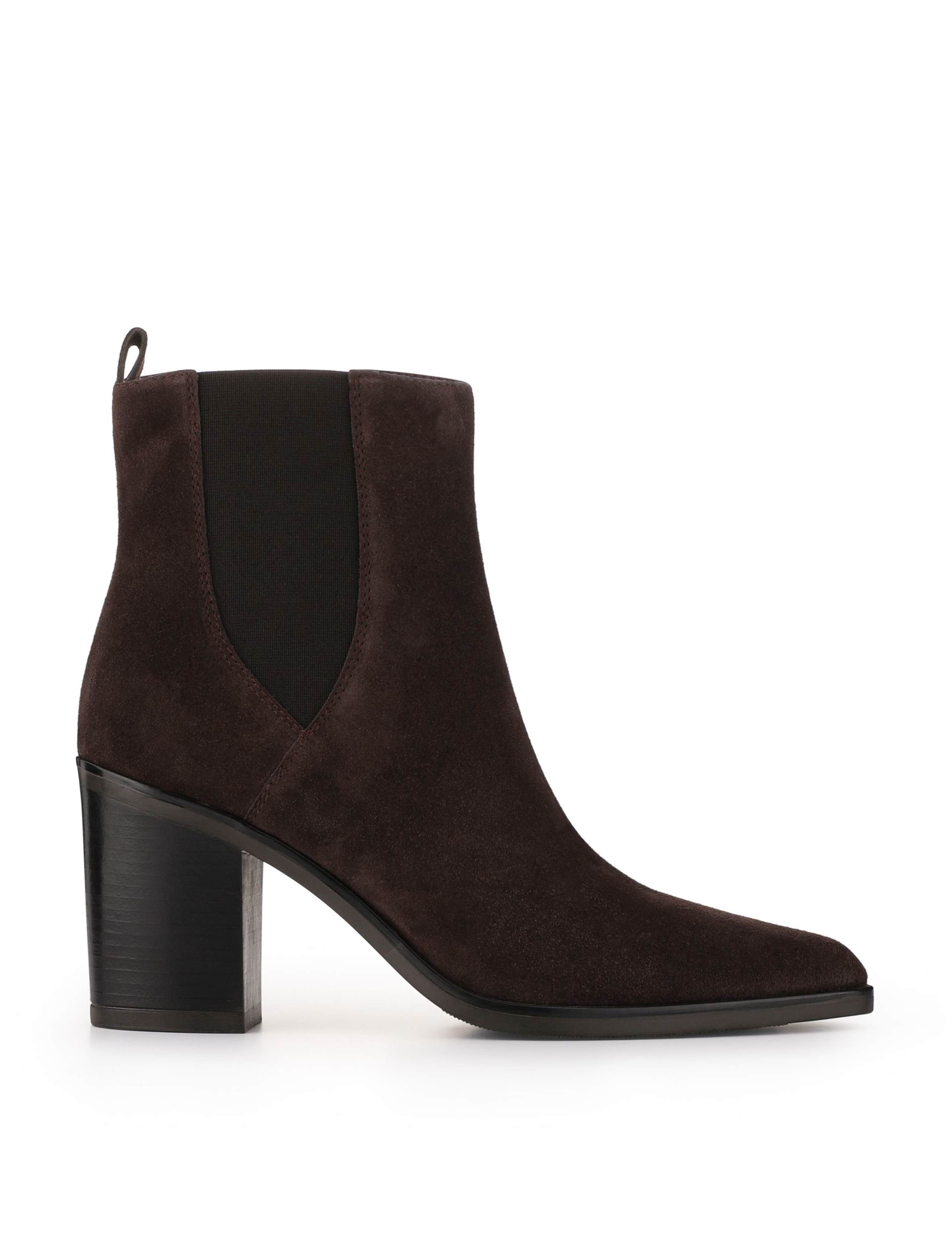 Suede Block Heel Ankle Boots 1 of 7