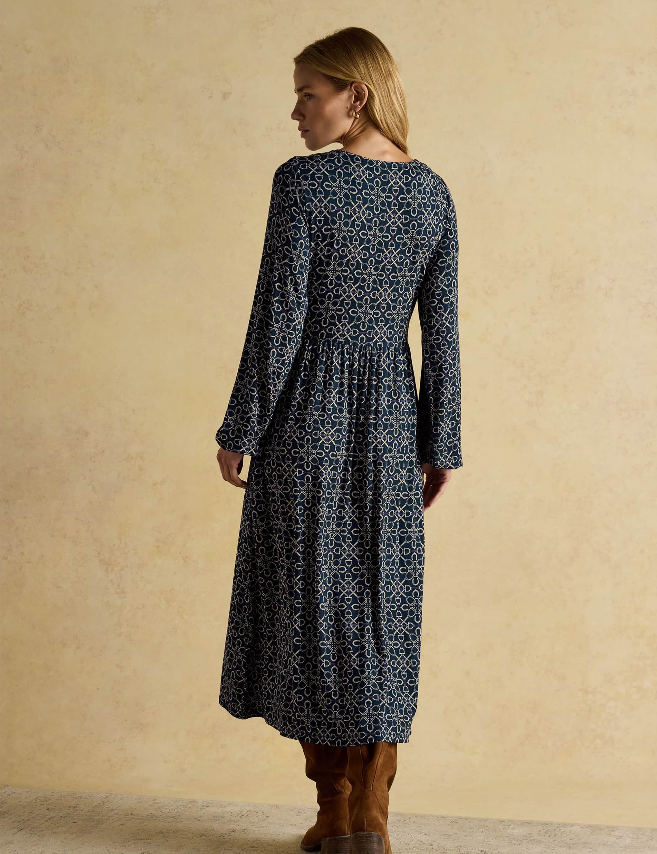 Floral V-Neck Long Sleeve Midi Dress 4 of 4