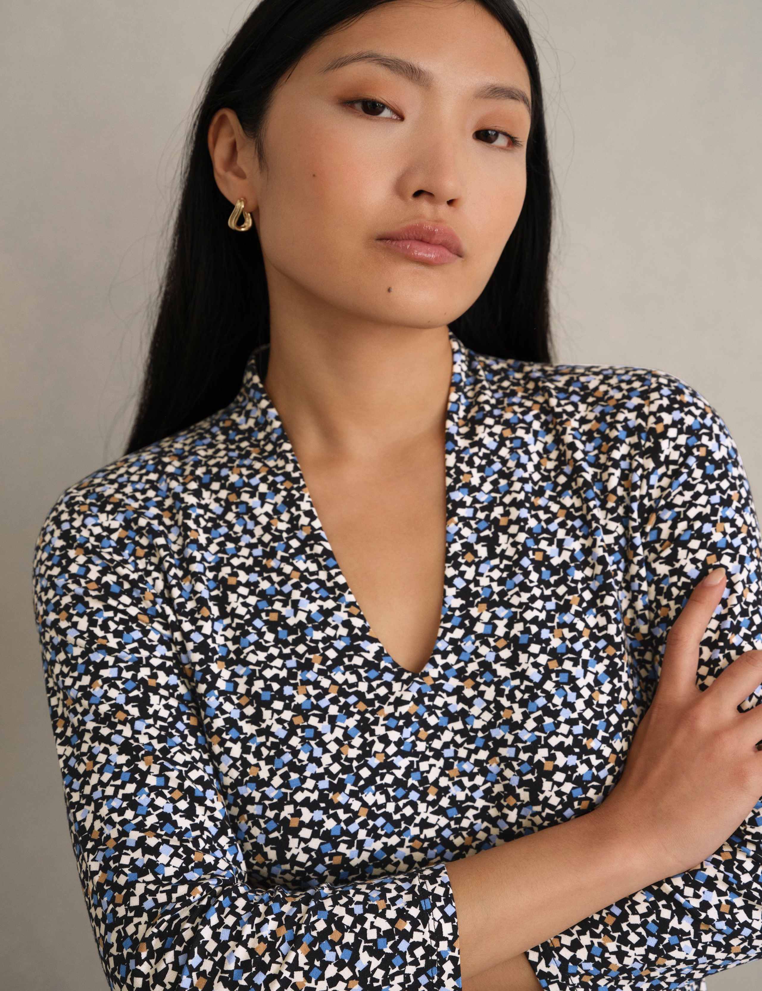 Printed V-Neck Top 5 of 5