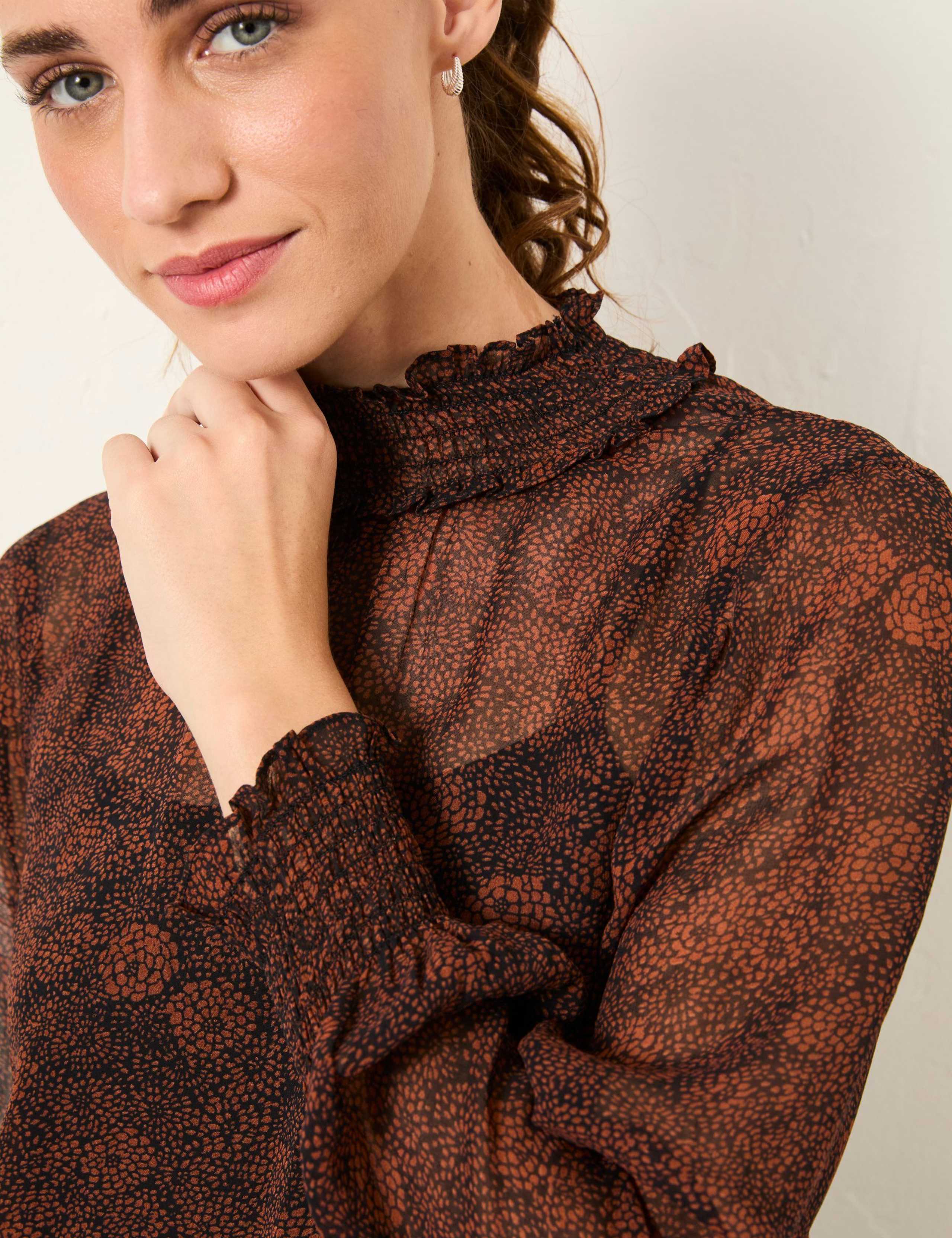 Circle Print High Neck Blouse 6 of 6