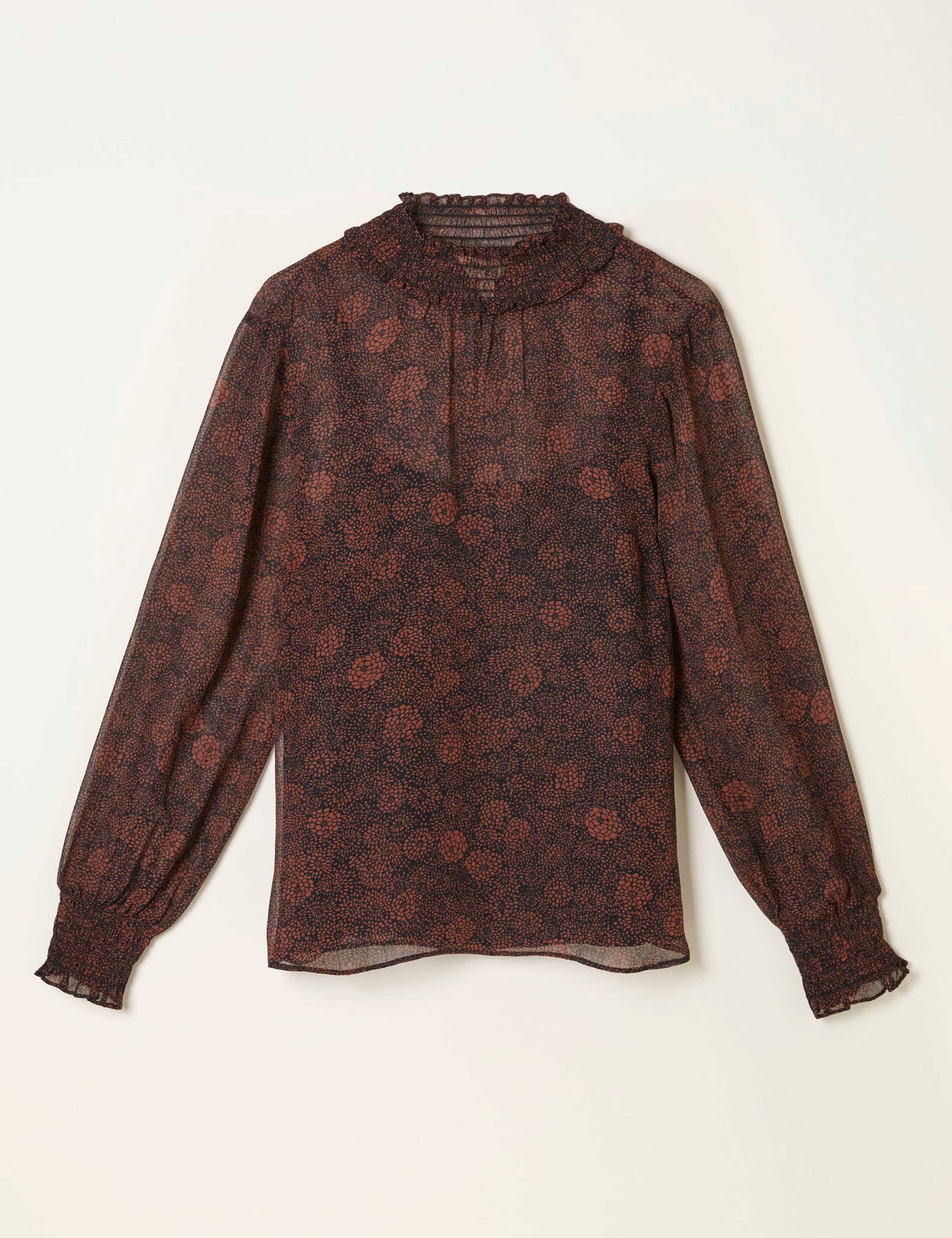 Circle Print High Neck Blouse 2 of 6