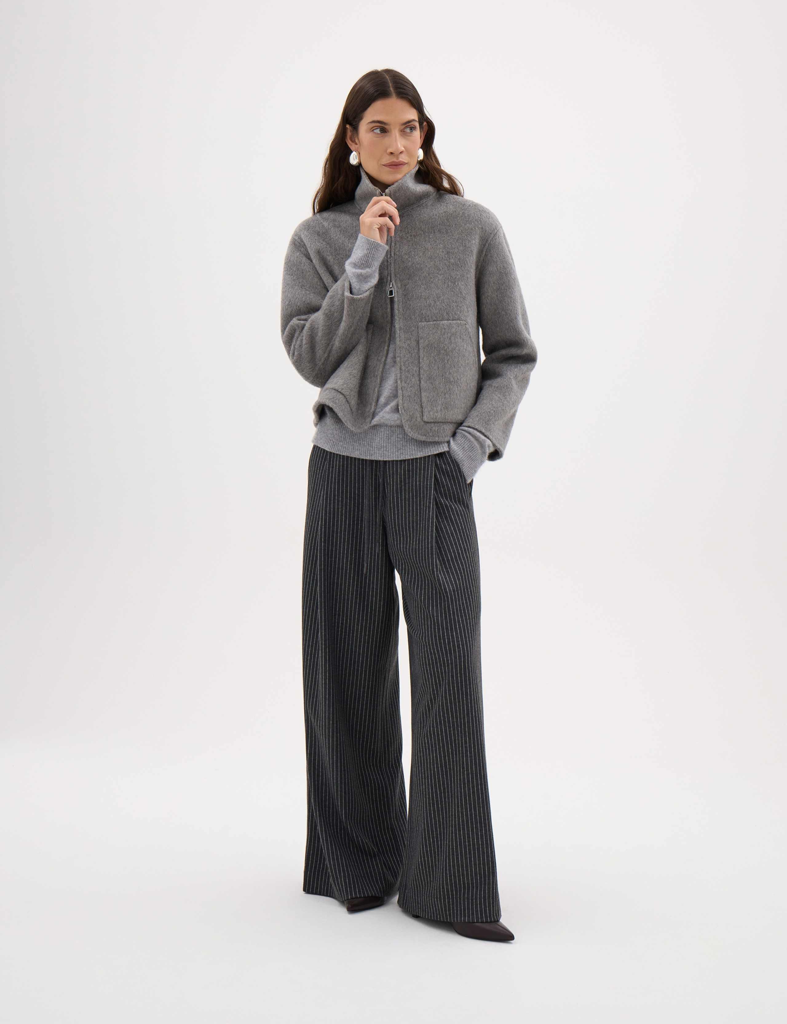 Pure Wool Funnel Neck Short Jacket 3 of 8