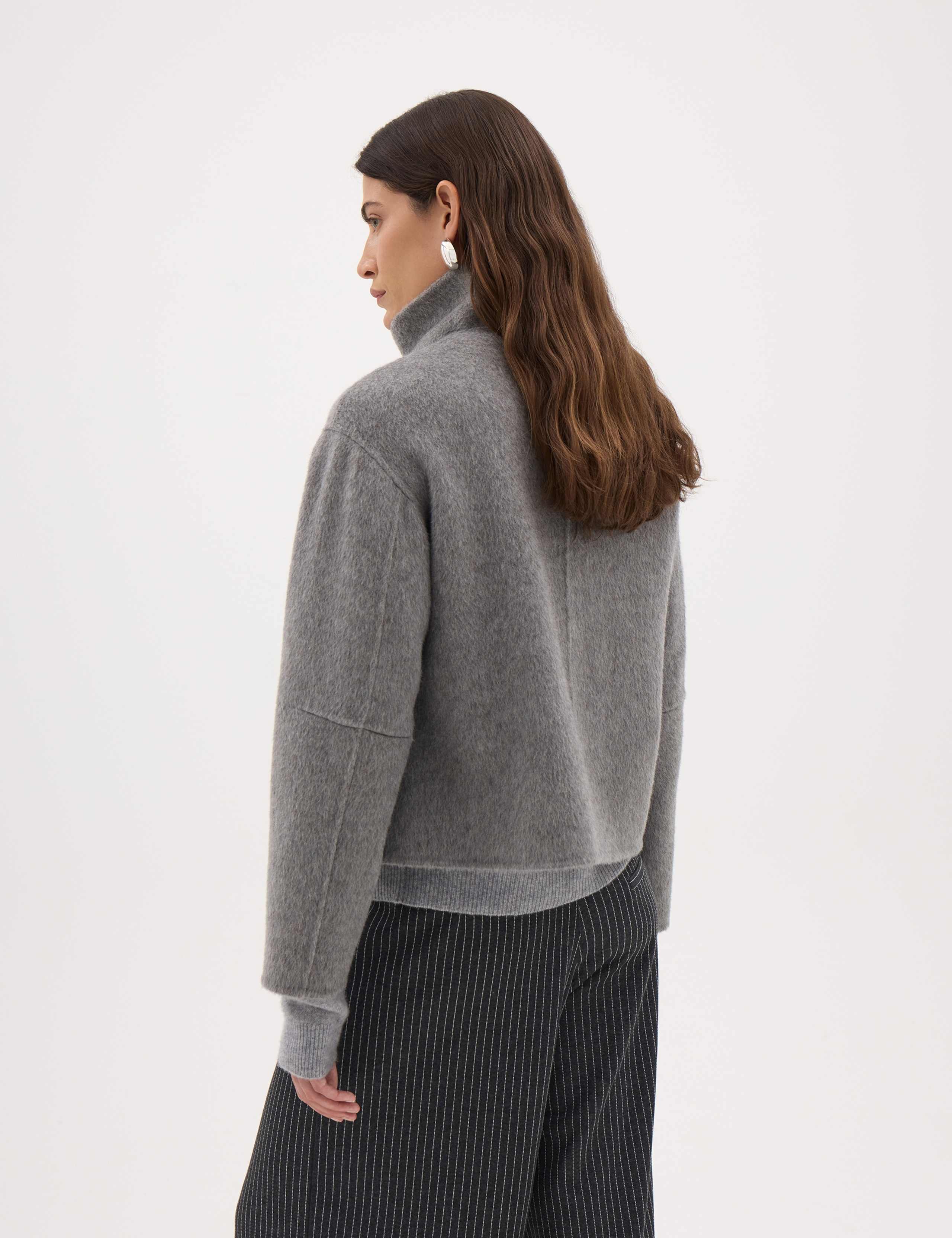 Pure Wool Funnel Neck Short Jacket 6 of 8