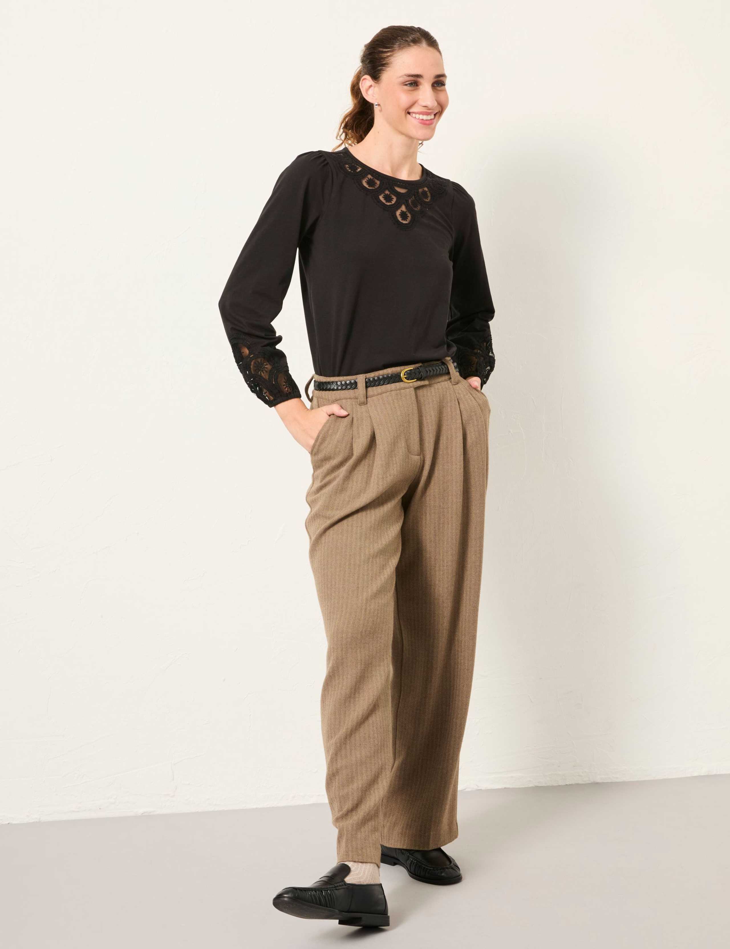 Cotton Rich Embroidered Round Neck Blouse 5 of 6