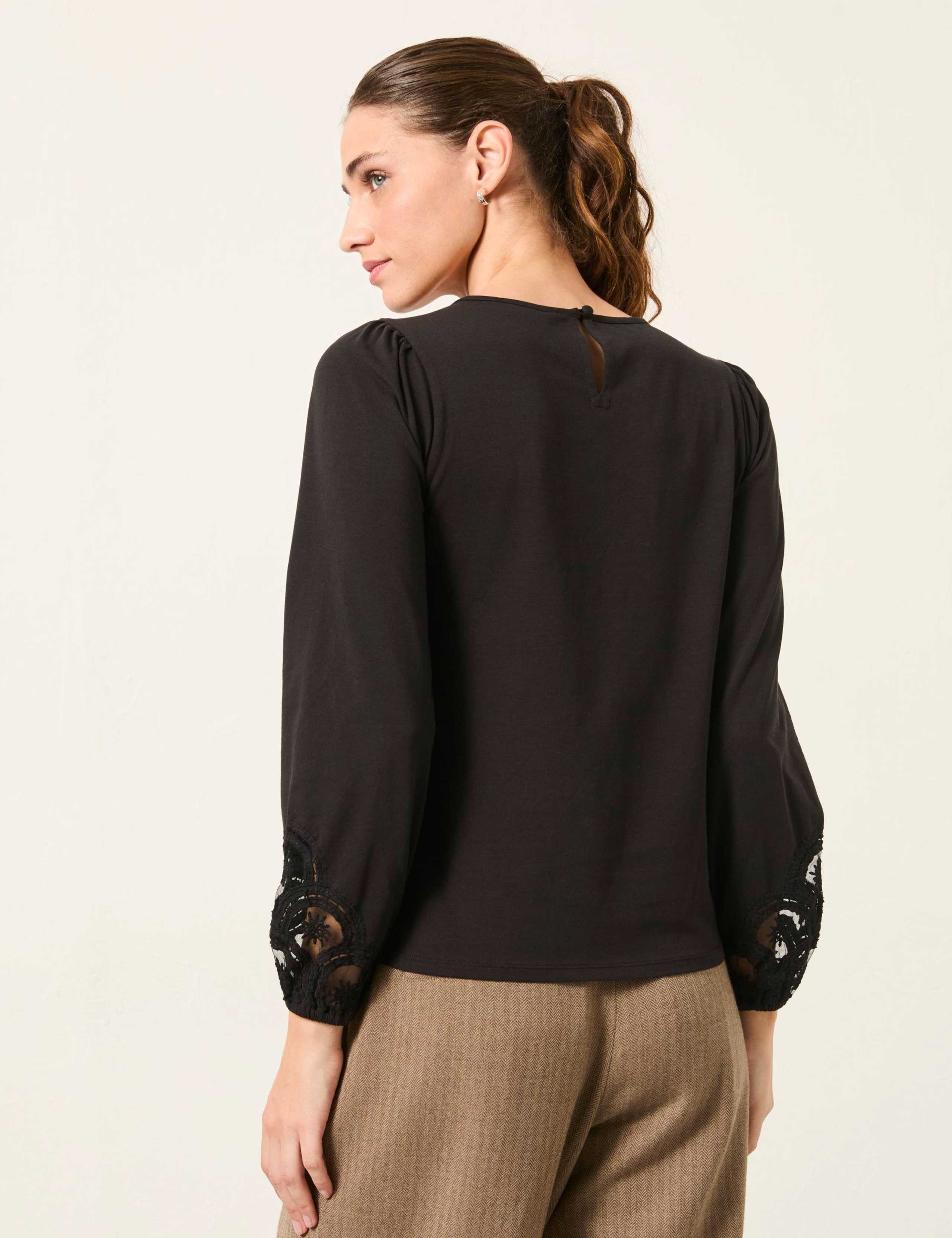 Cotton Rich Embroidered Round Neck Blouse 6 of 6