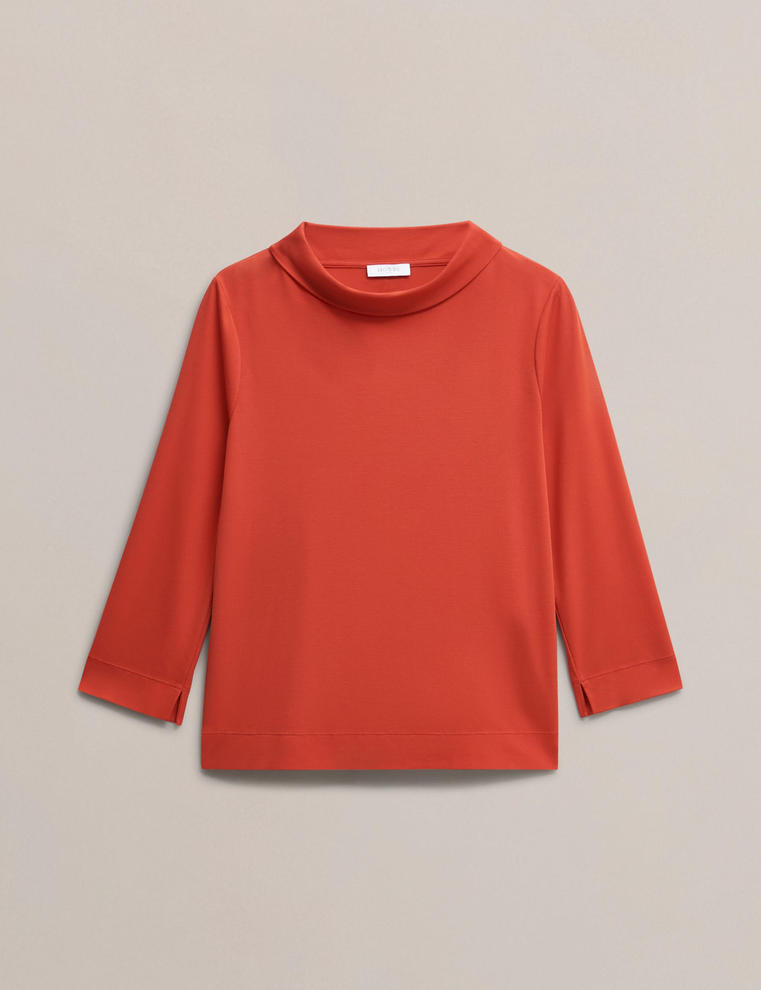 High Neck 3/4 Sleeve Top 2 of 6