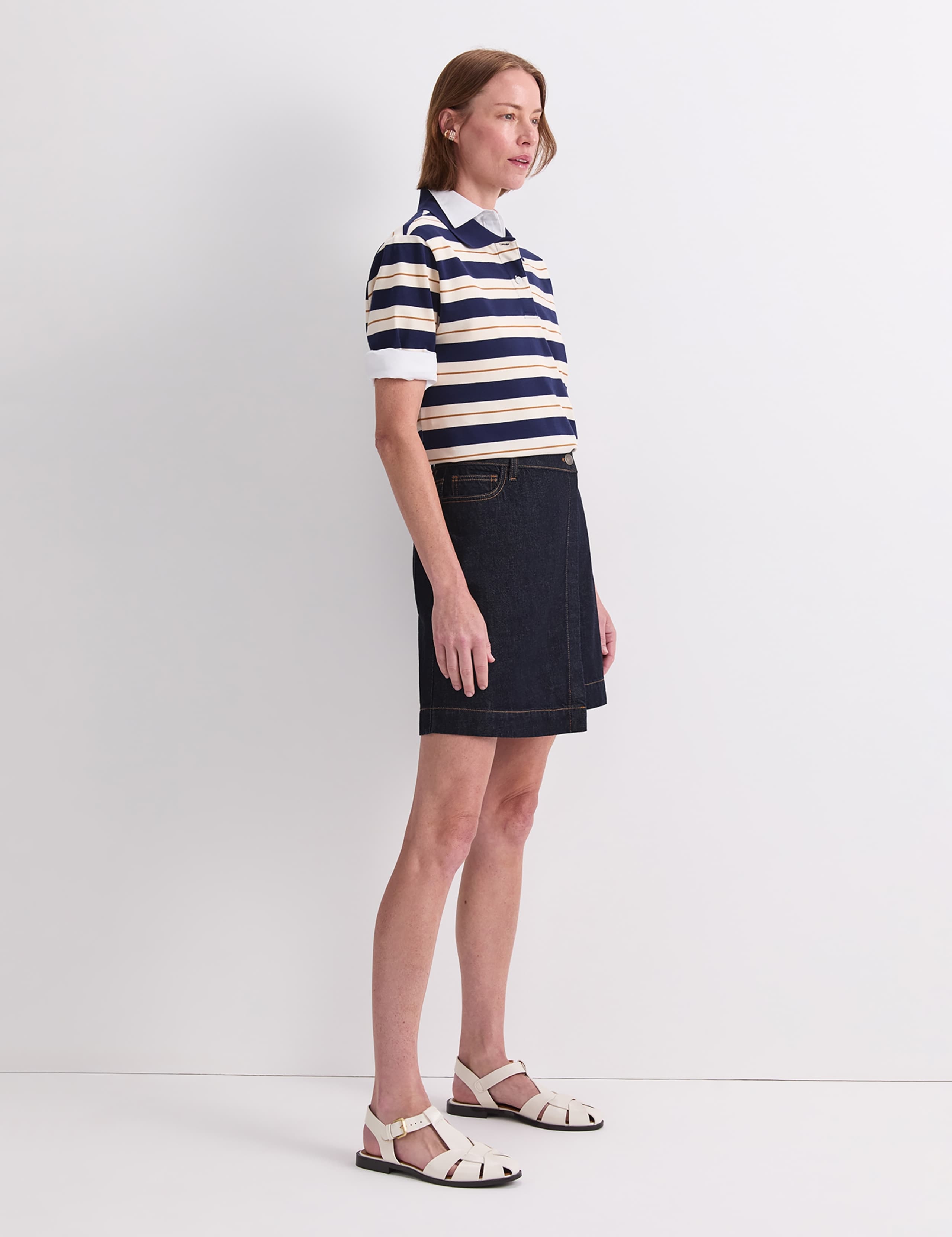 Denim Mini Wrap Skirt 4 of 6