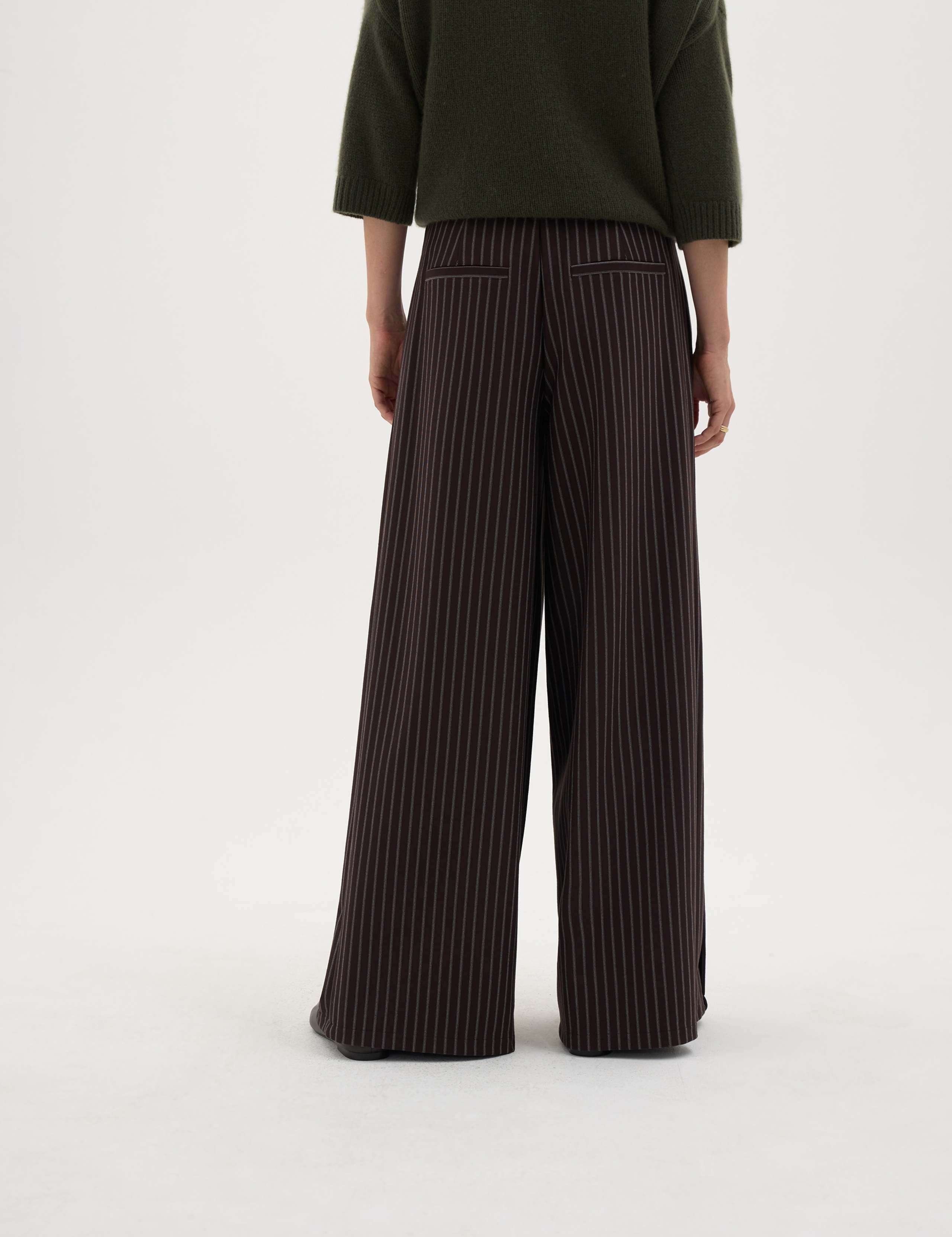Striped Pleated Wide Leg Trousers 4 of 6