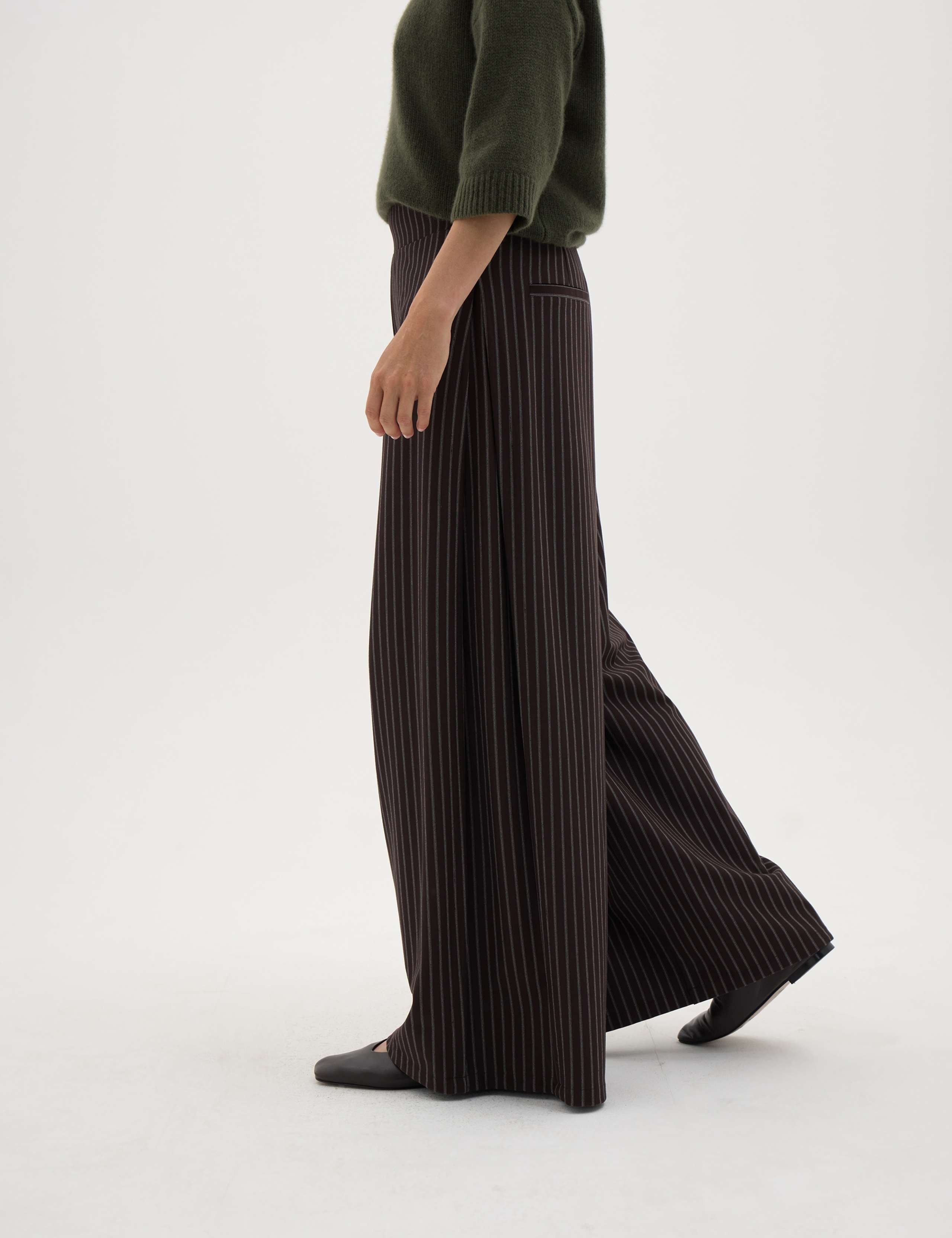 Striped Pleated Wide Leg Trousers 5 of 6