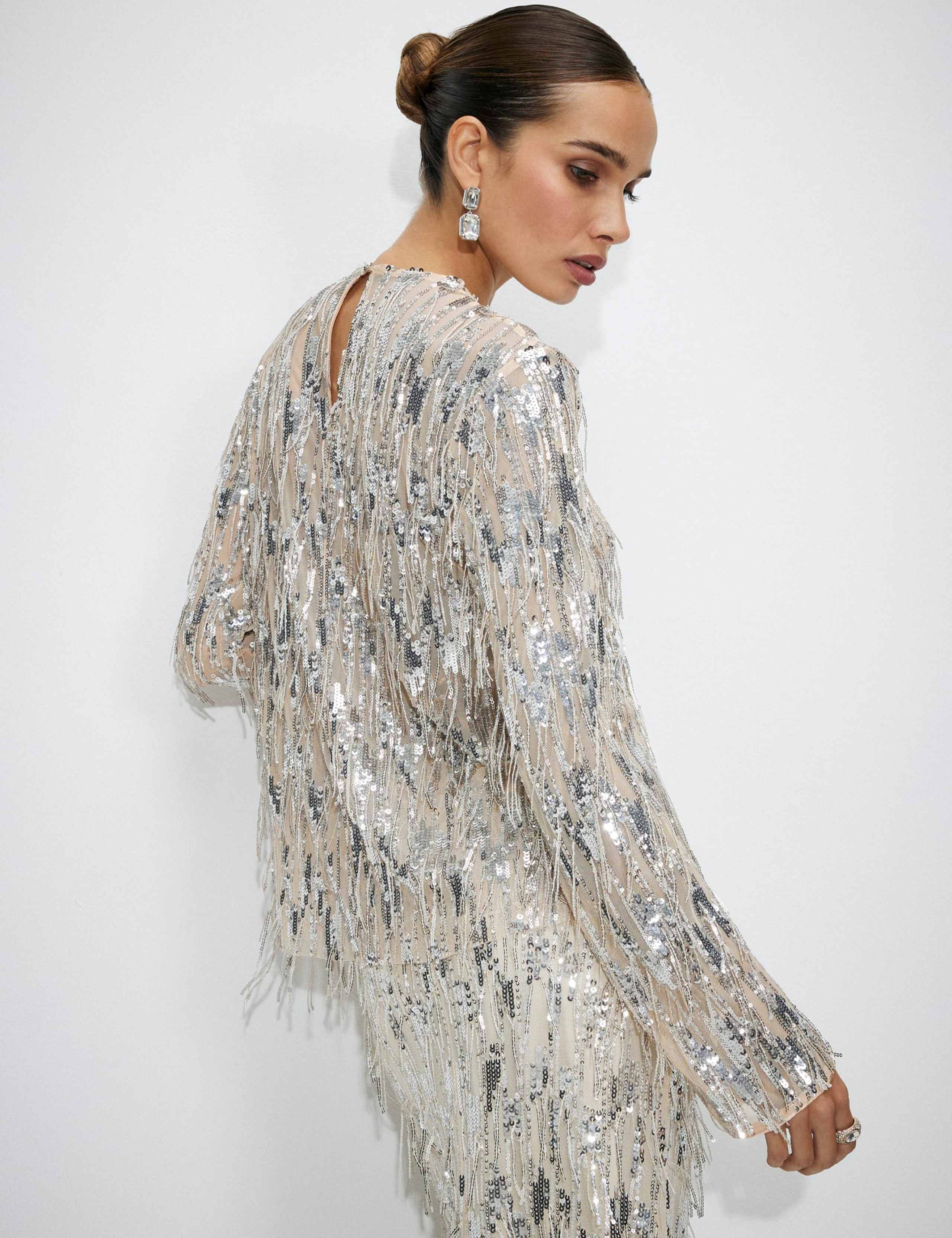 Sequin Funnel Neck Top 4 of 6
