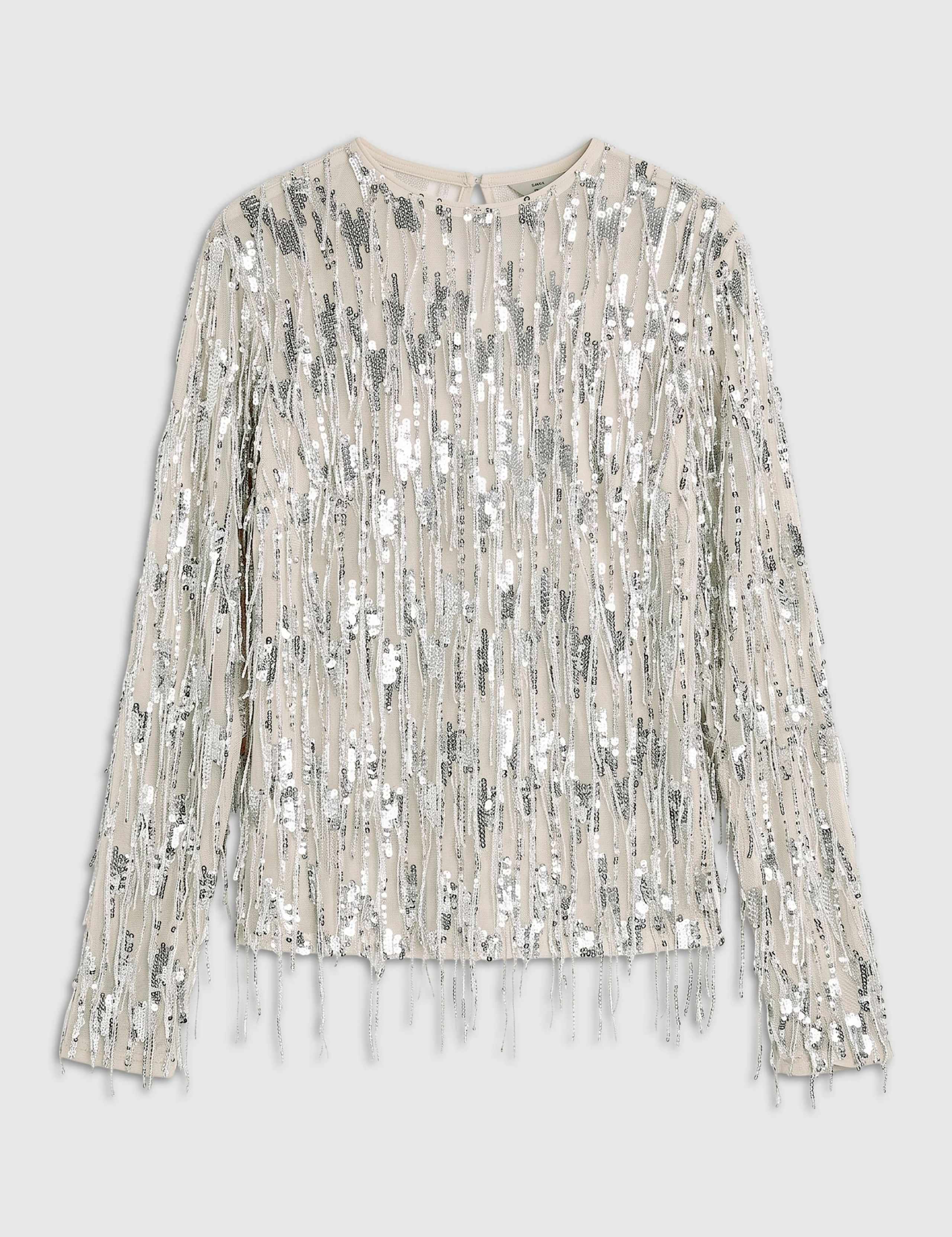 Sequin Funnel Neck Top 5 of 6