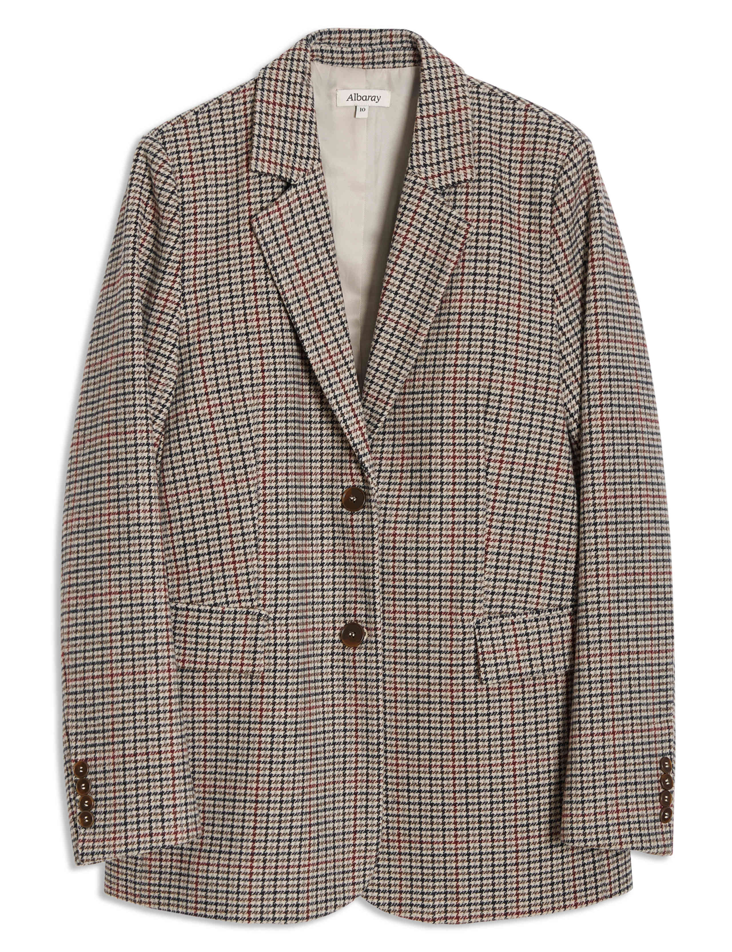 Checked Single Breasted Blazer with Wool 2 of 5