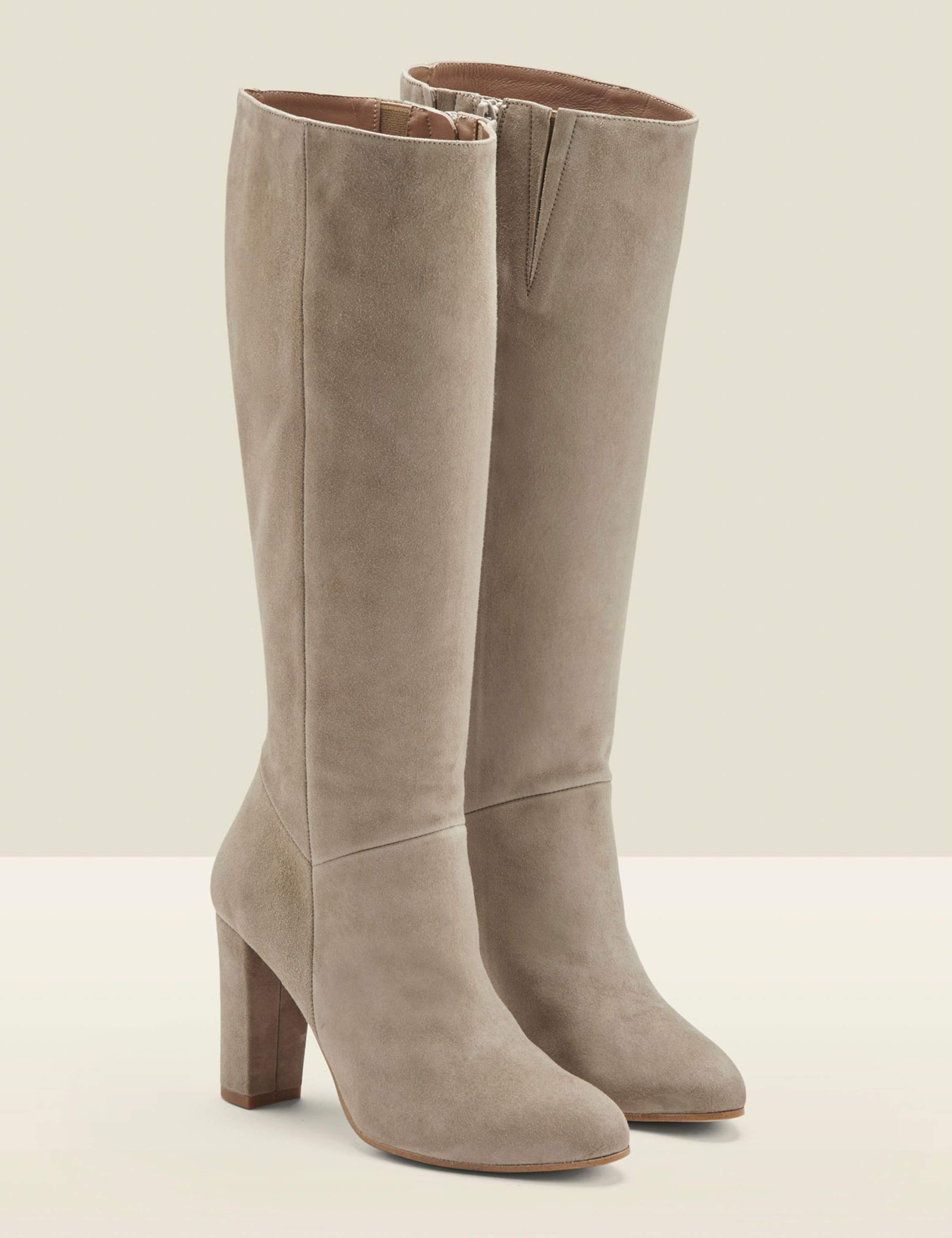 Suede Block Heel Knee High Boots 4 of 4