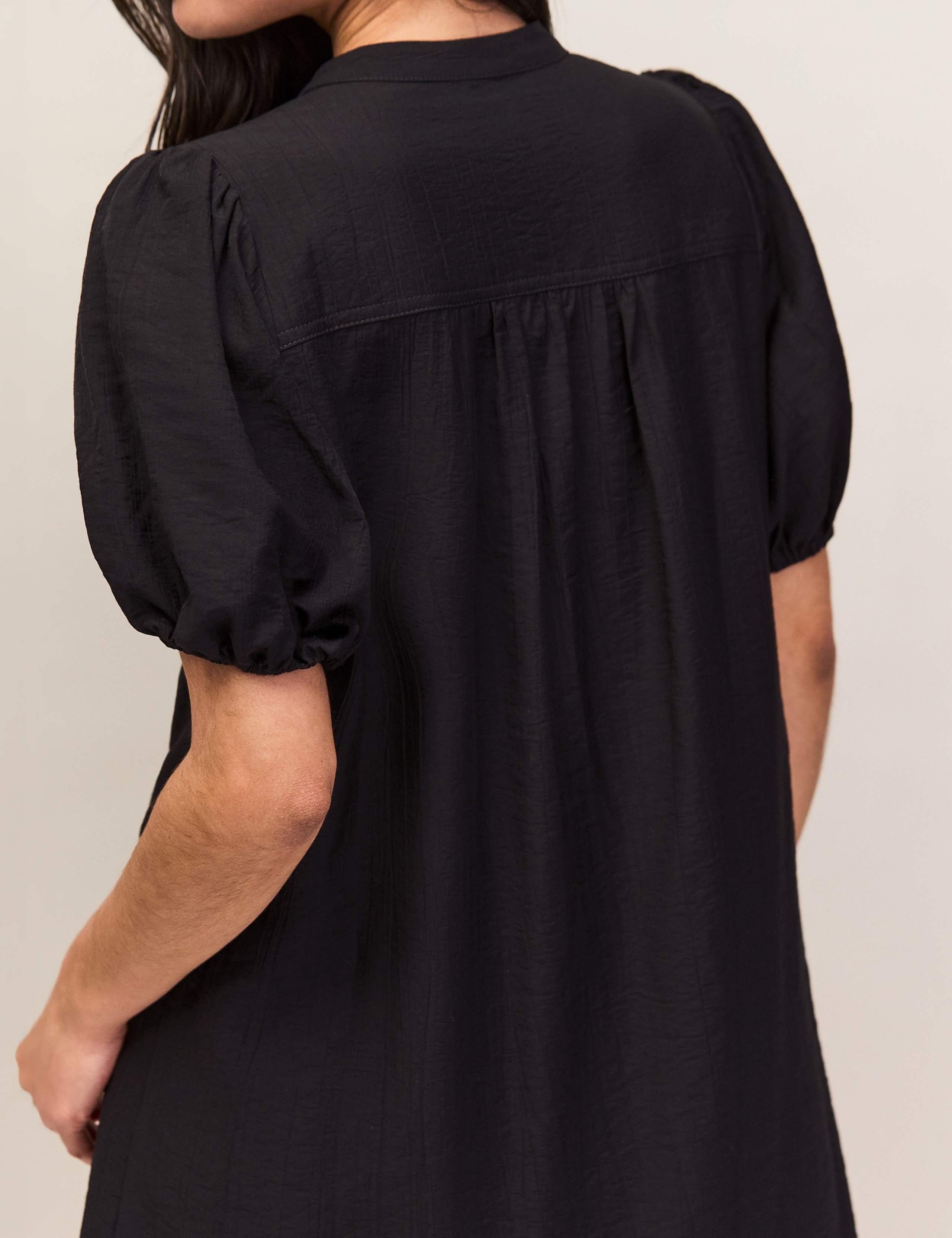 V-Neck Puff Sleeve Mini Relaxed Shift Dress 8 of 9