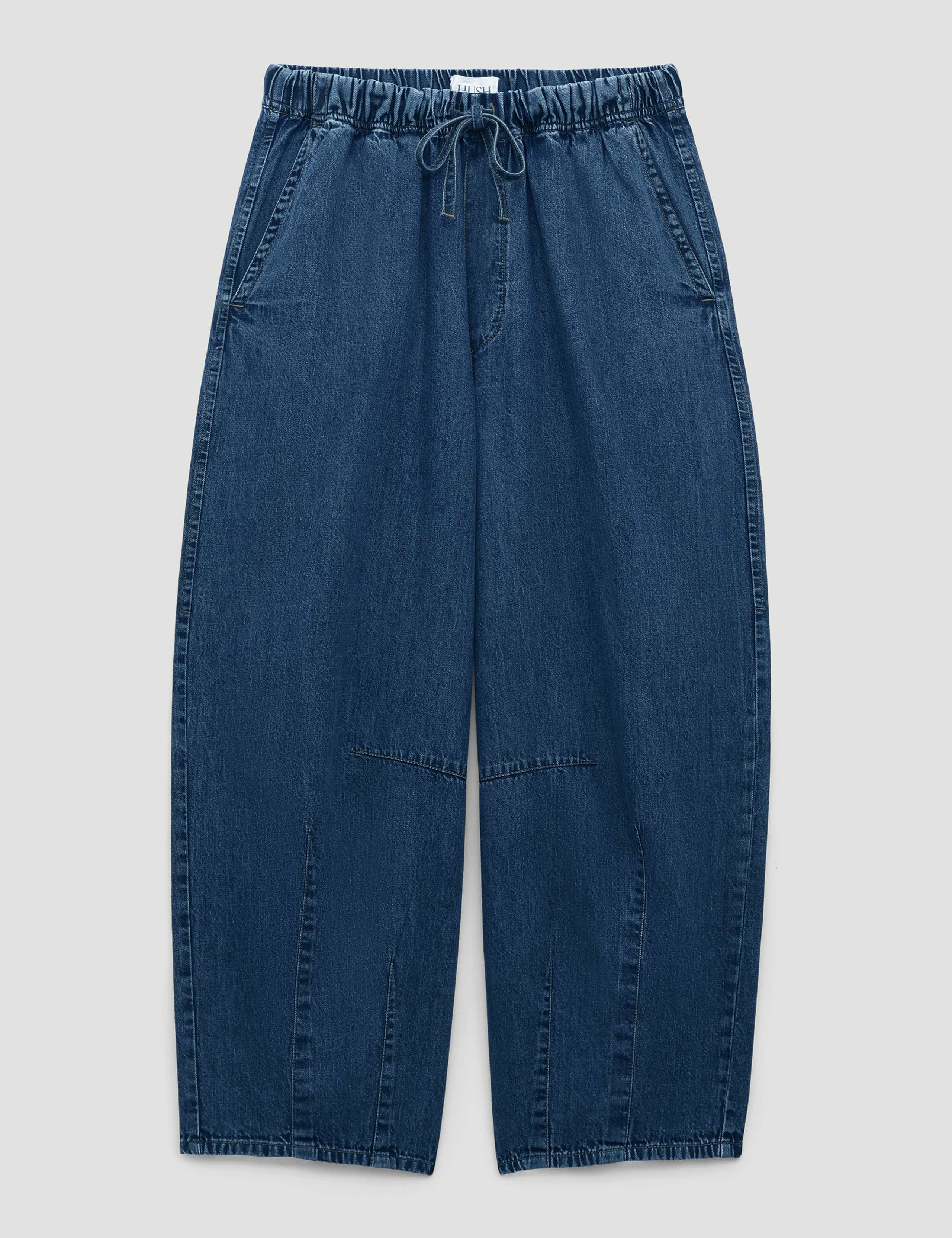 Pure Cotton Barrel Leg Cropped Trousers 2 of 6