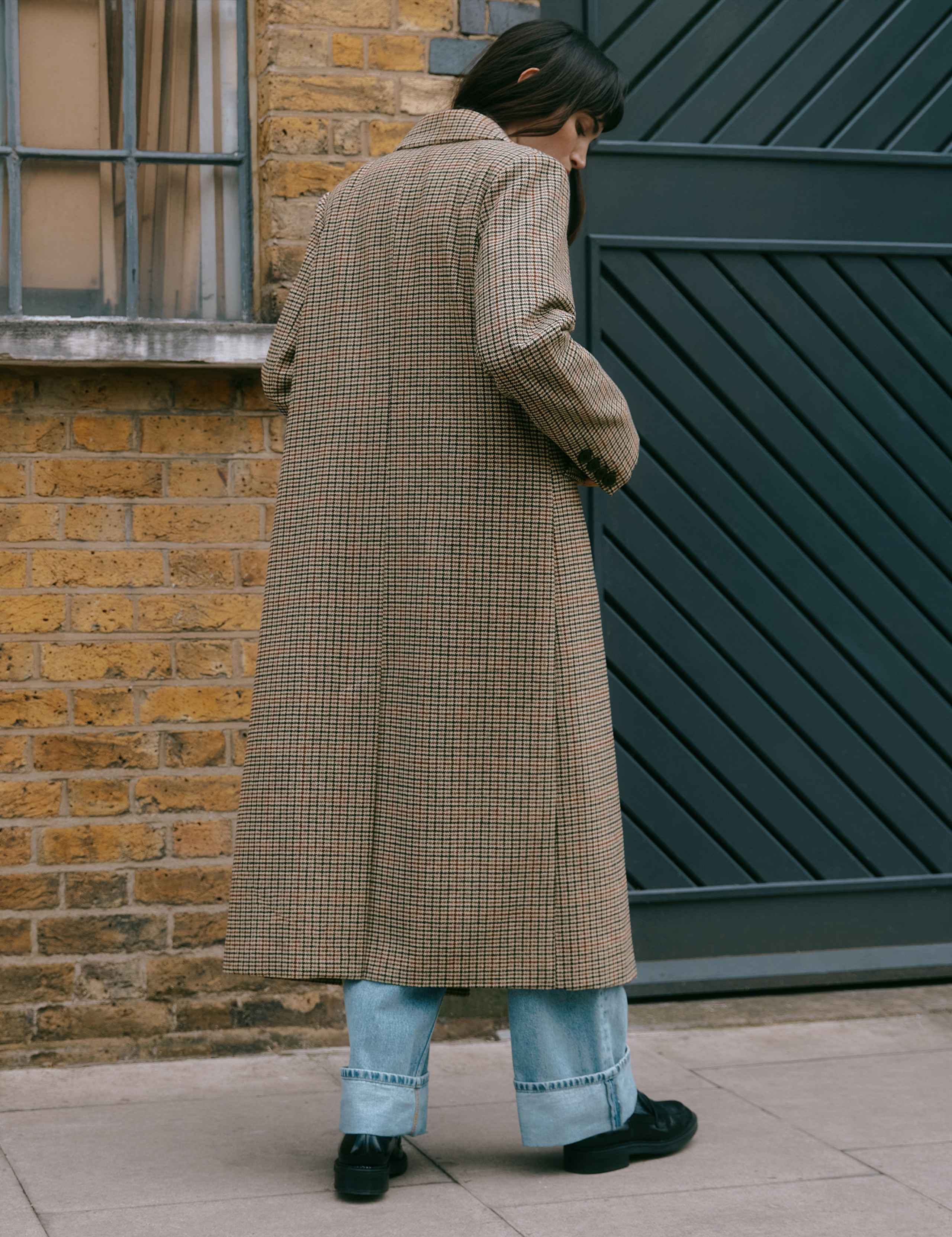 Checked Double Breasted Coat with Wool 3 of 4