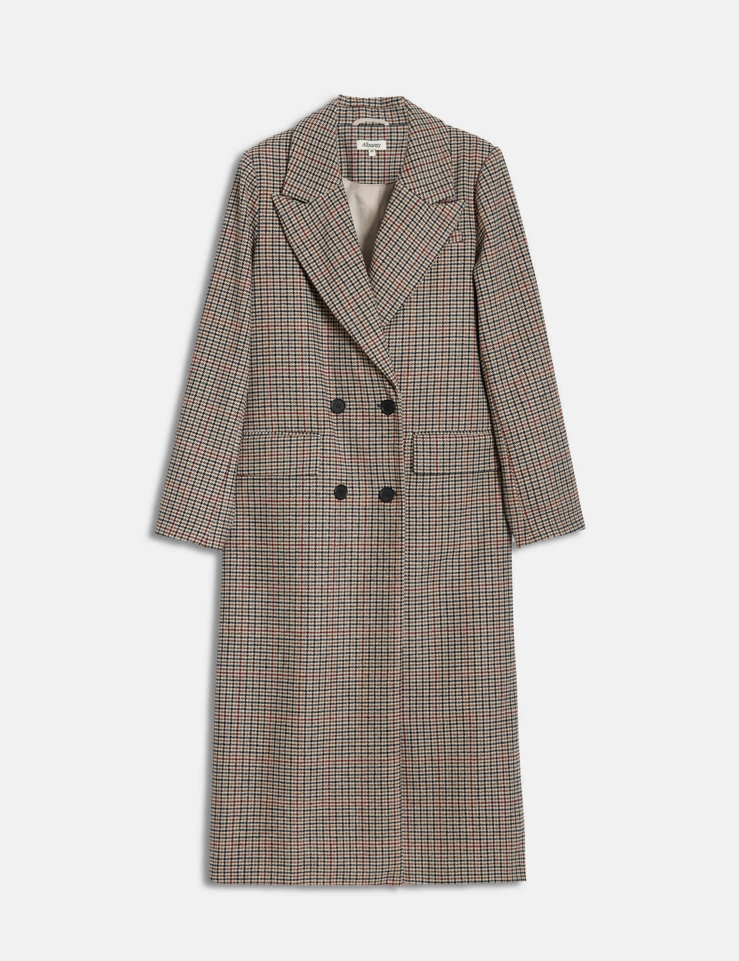 Checked Double Breasted Coat with Wool 2 of 4