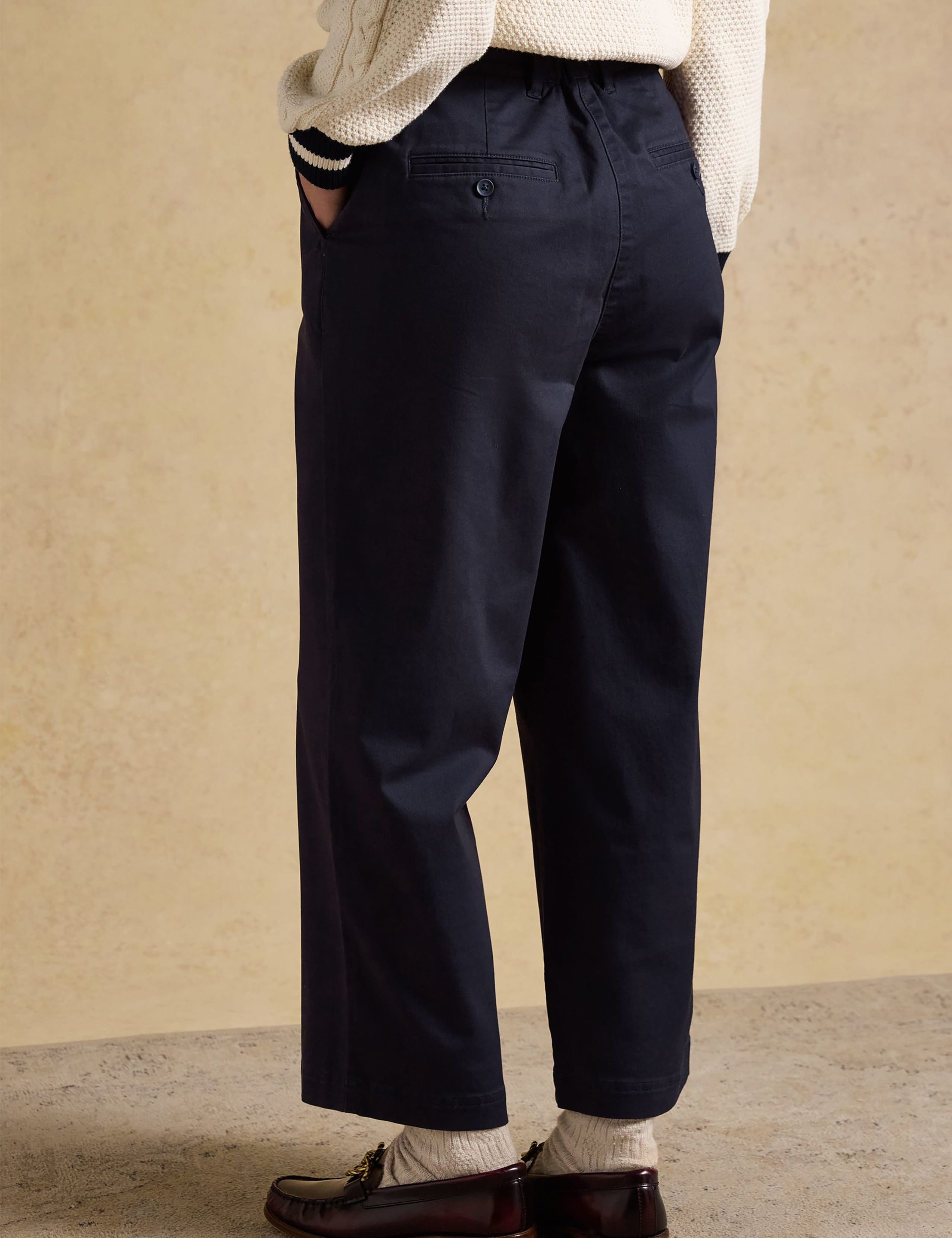 Cotton Rich Wide Leg Cropped Chinos 4 of 6