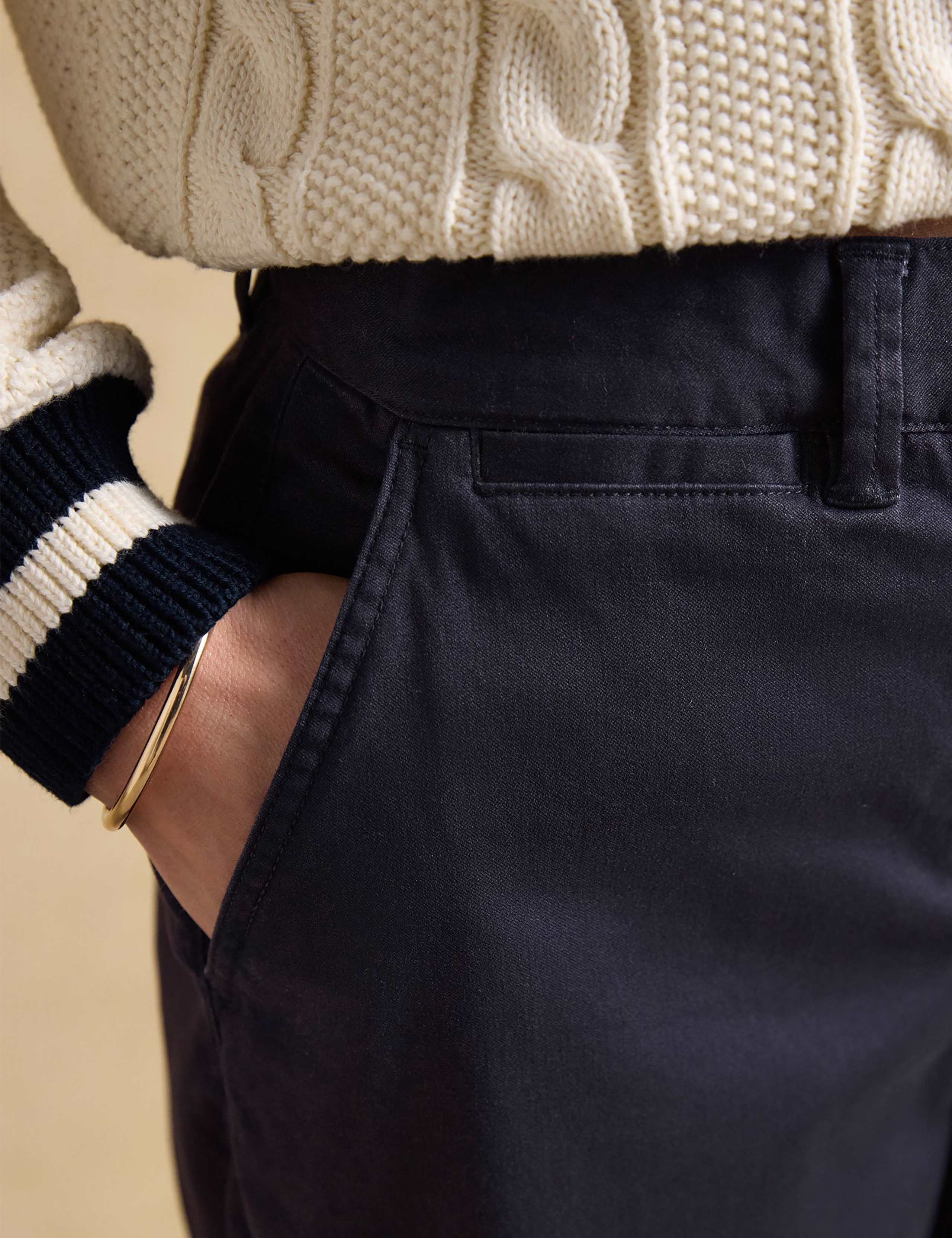 Cotton Rich Wide Leg Cropped Chinos 6 of 6