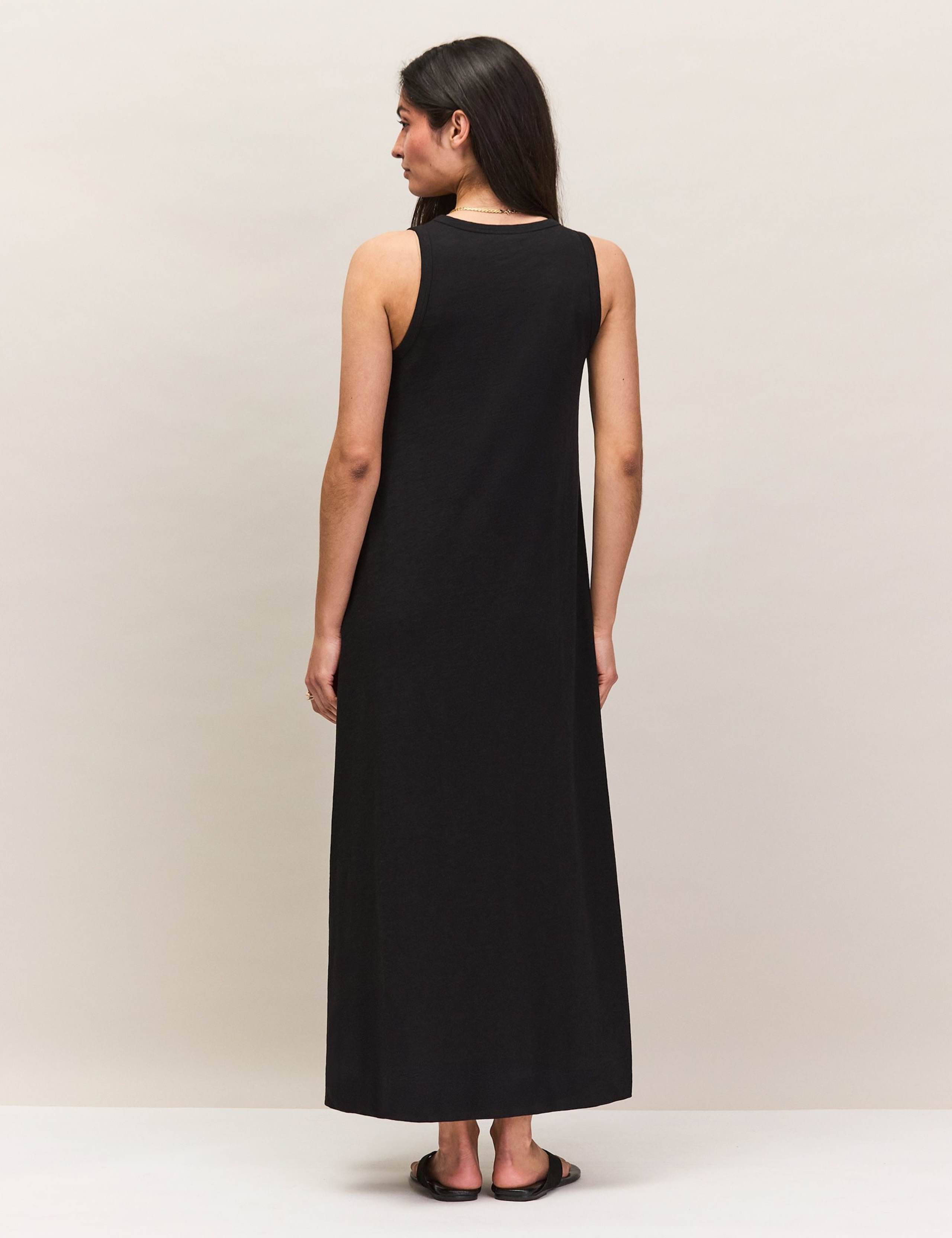 Pure Cotton Jersey V-Neck Midi Column Dress 2 of 4