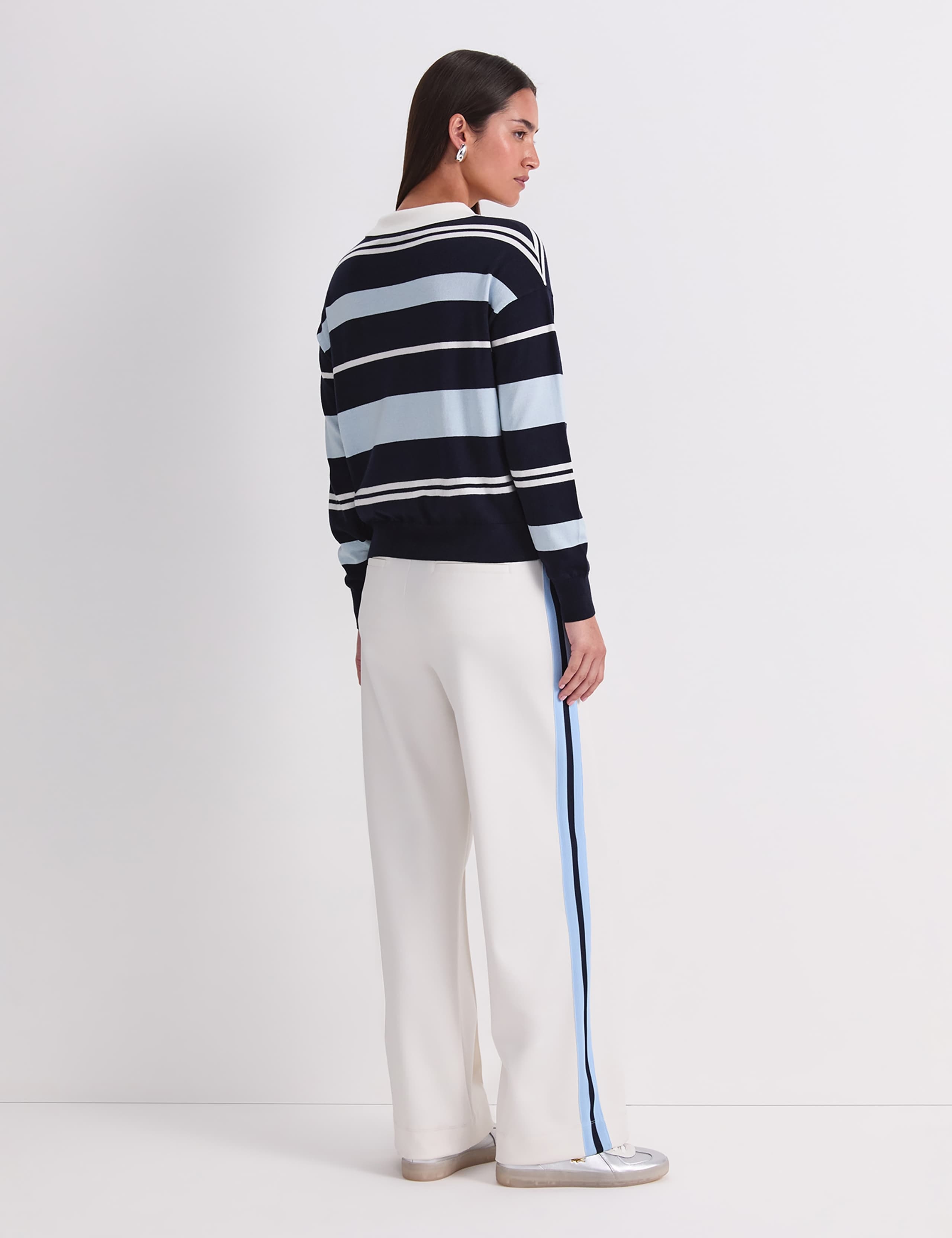 Silk Rich Striped Polo Neck Shirt 3 of 7