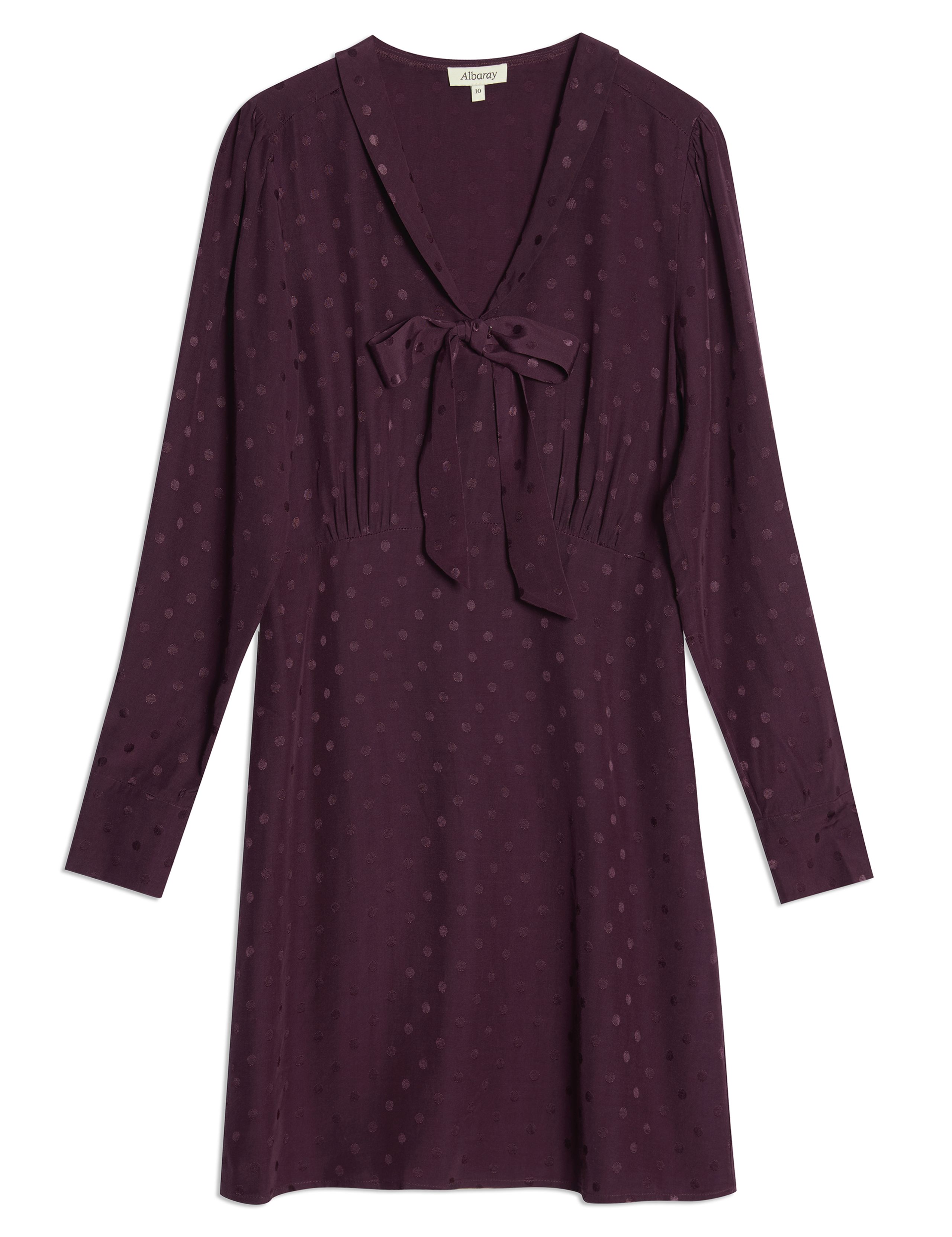 Polka Dot Tie Neck Mini Skater Dress 2 of 4