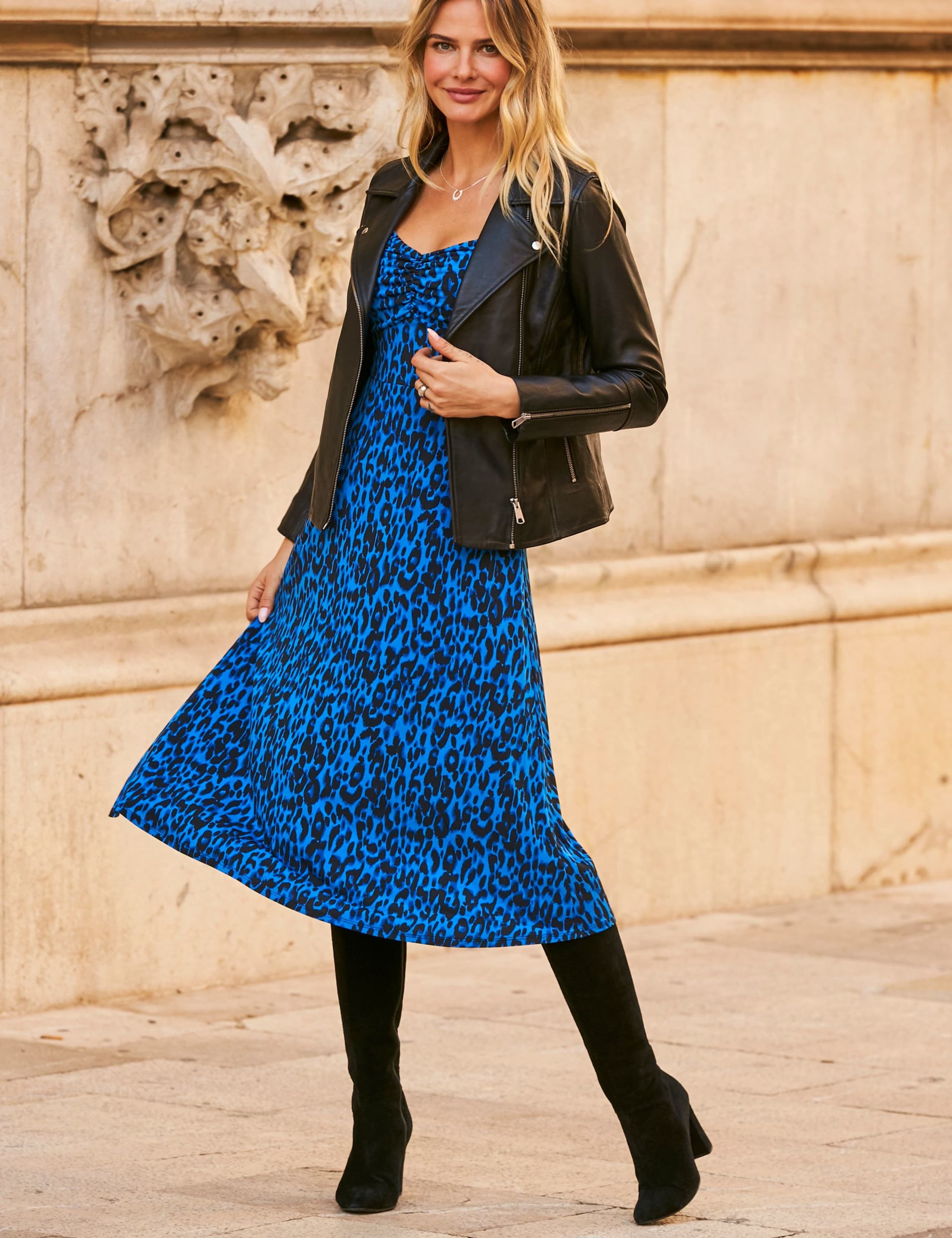 Suede Block Heel Knee High Boots 3 of 5