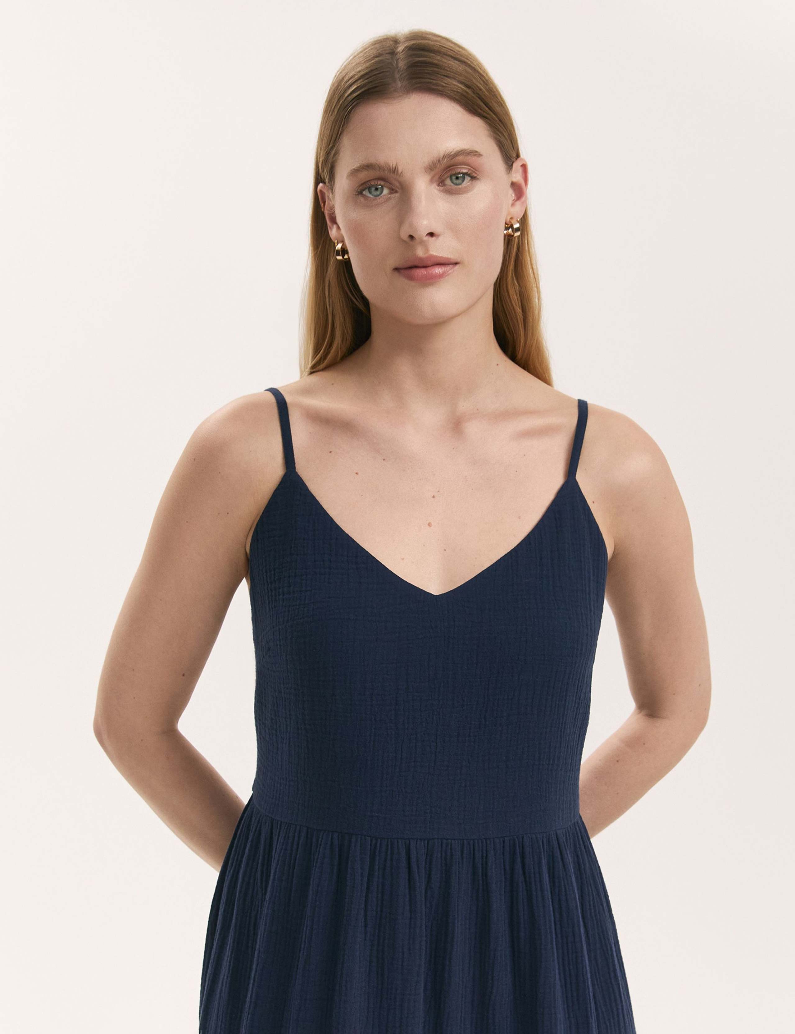 Pure Cotton Textured Midi Tiered Dress 4 of 4