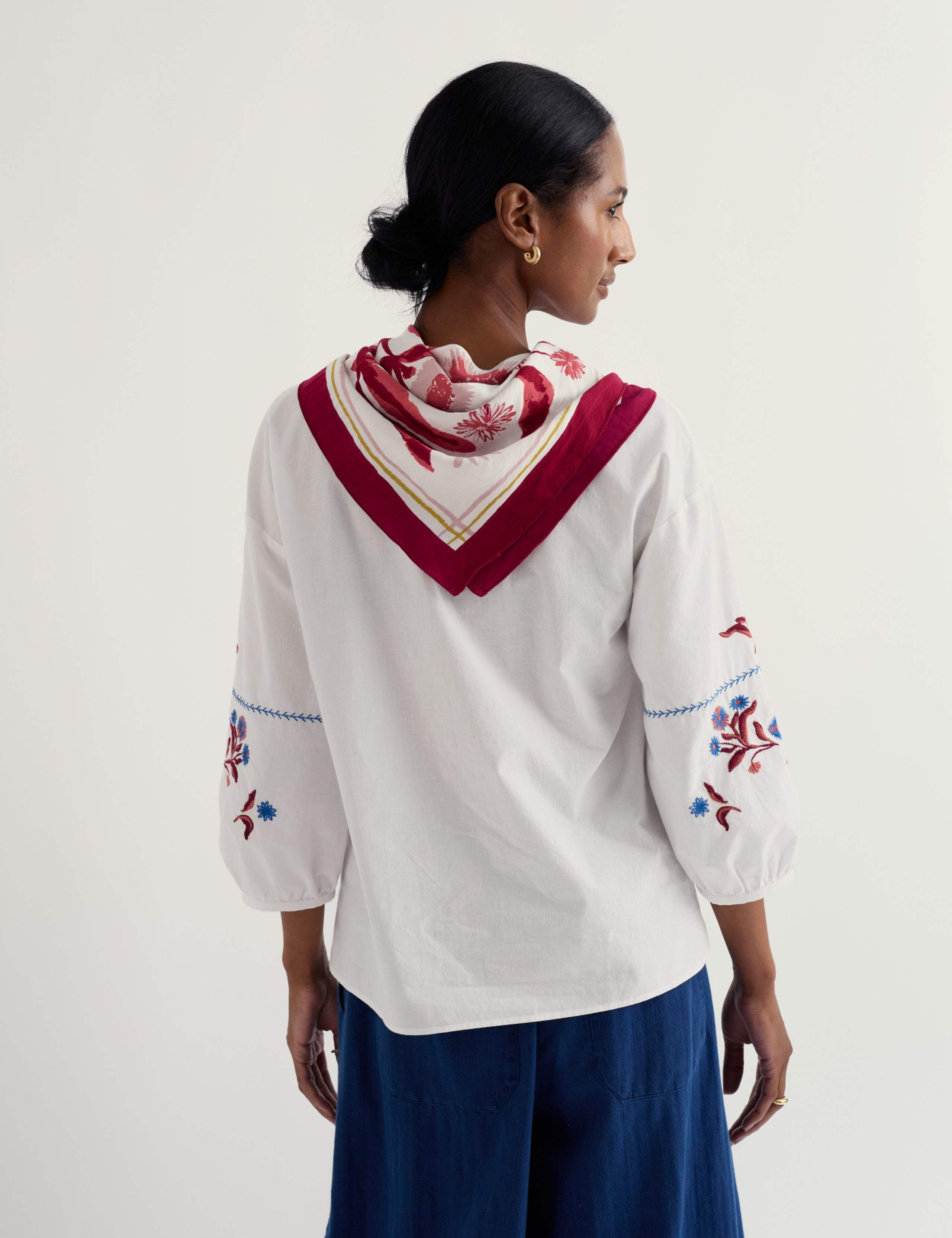 Pure Cotton Embroidered Notch Neck Top 5 of 6