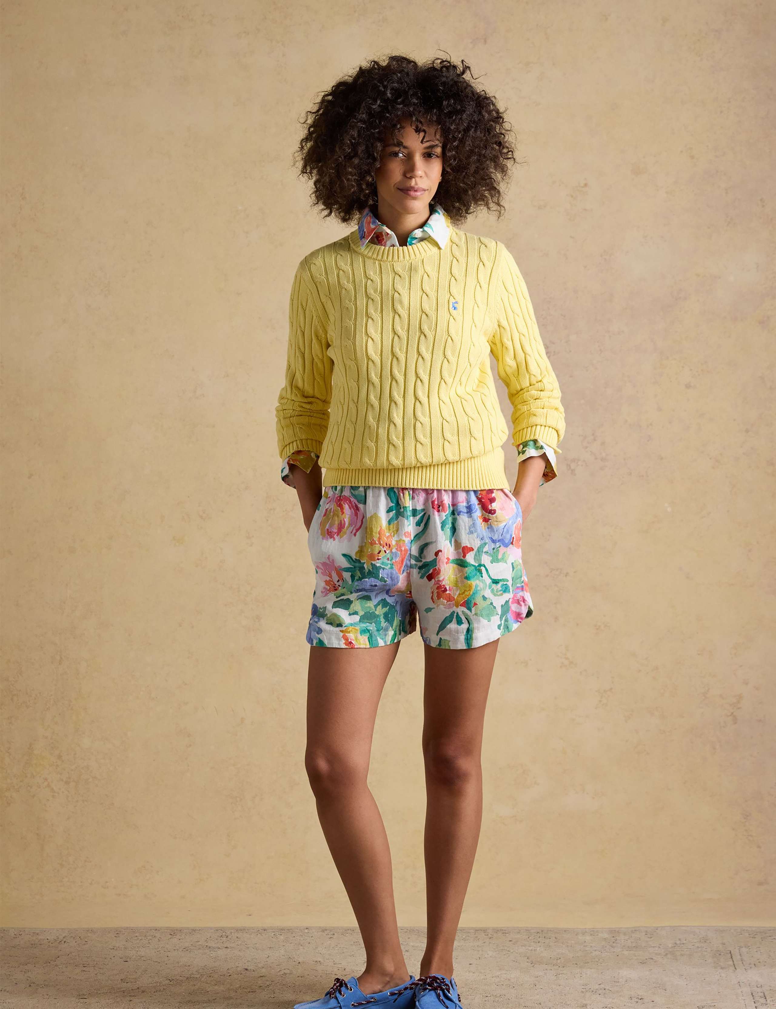 Pure Linen Floral Shorts 3 of 7