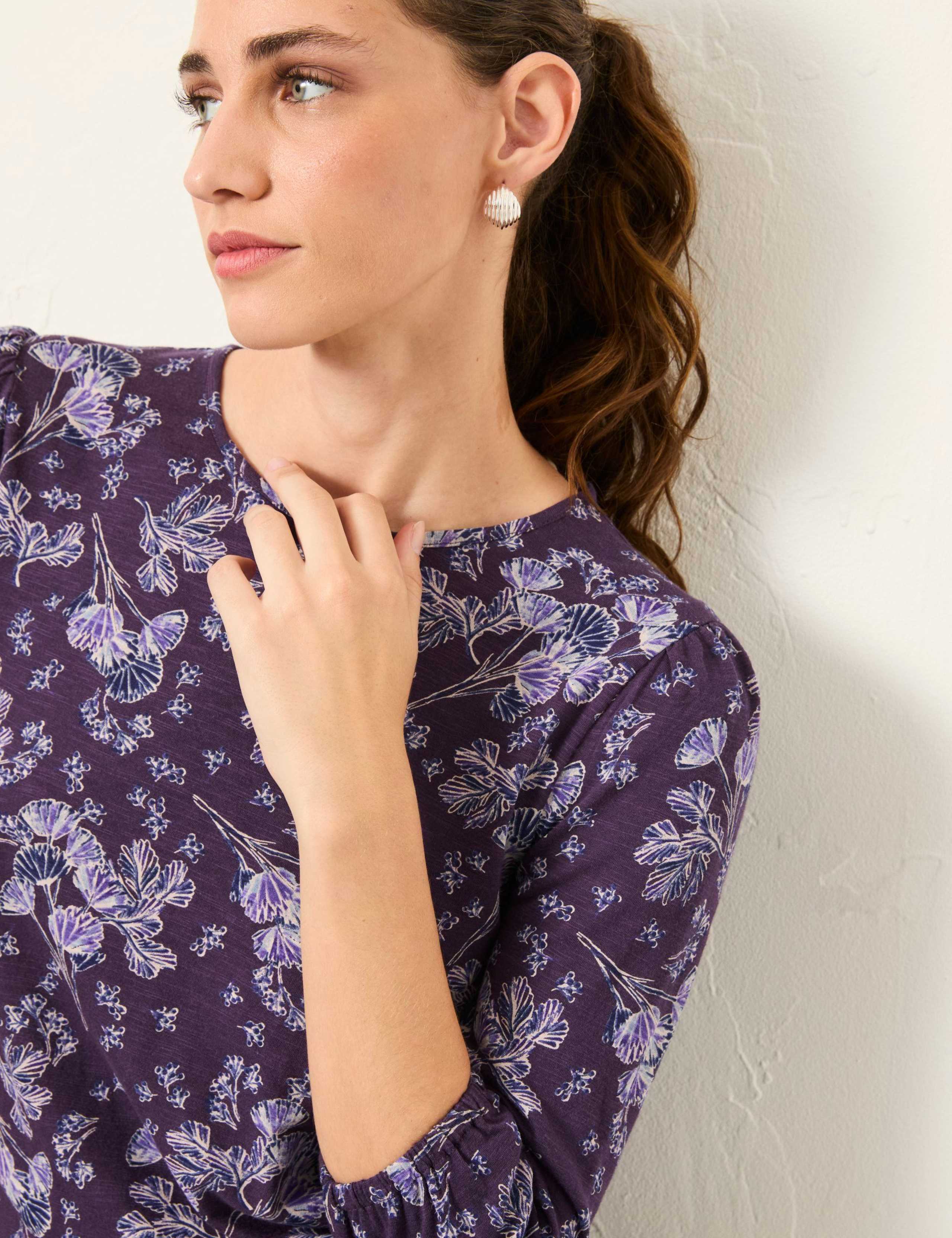 Modal Blend Crew Neck Floral Top 4 of 6