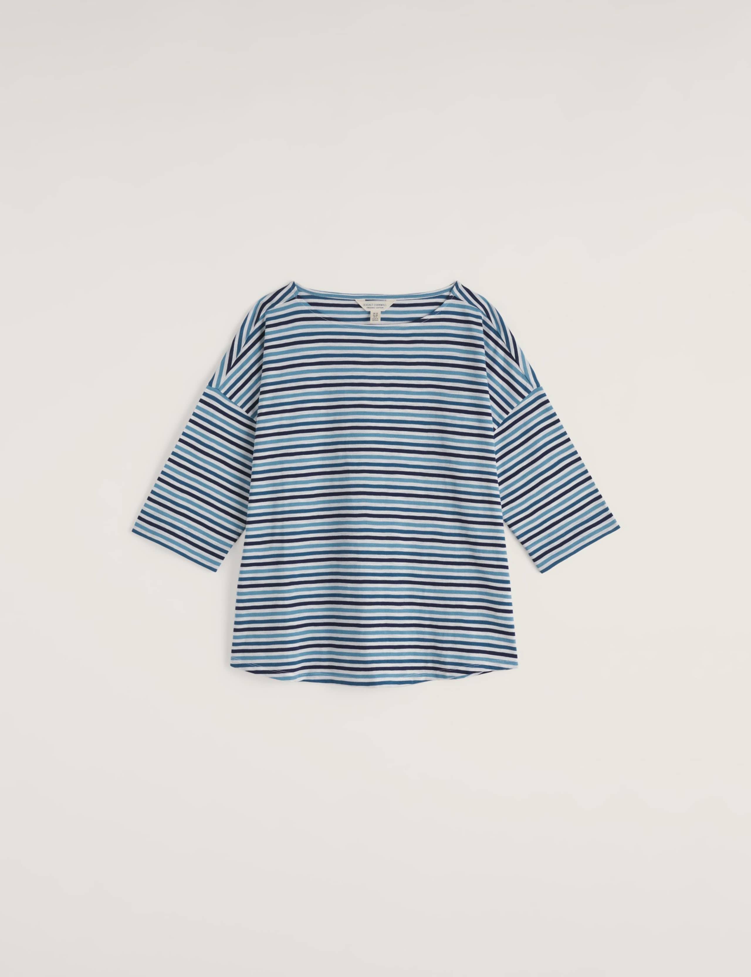 Pure Cotton Striped Slash Neck Top 2 of 5